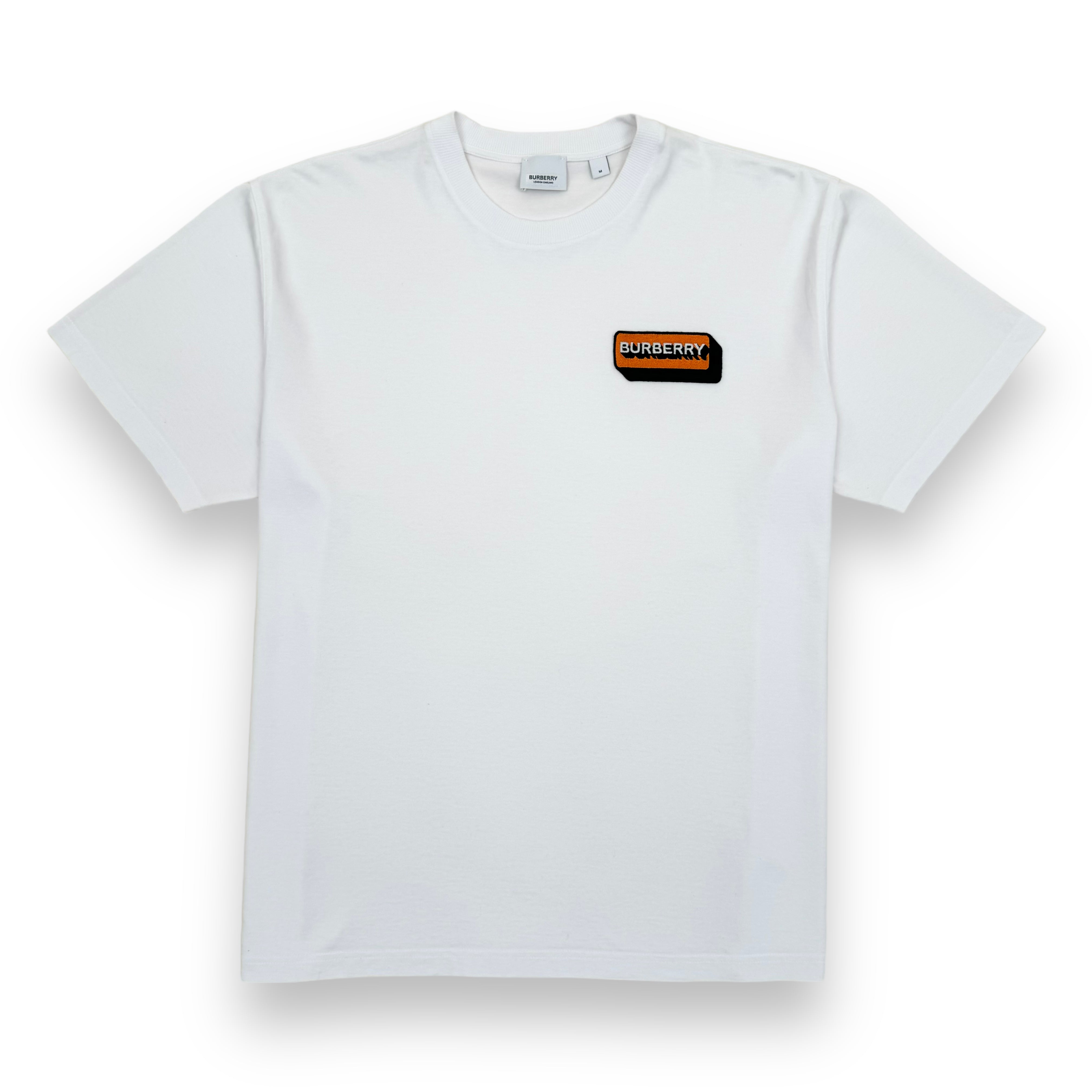 BURBERRY LOGO APPLIQUÉ SHORT SLEEVE T-SHIRT WHITE M