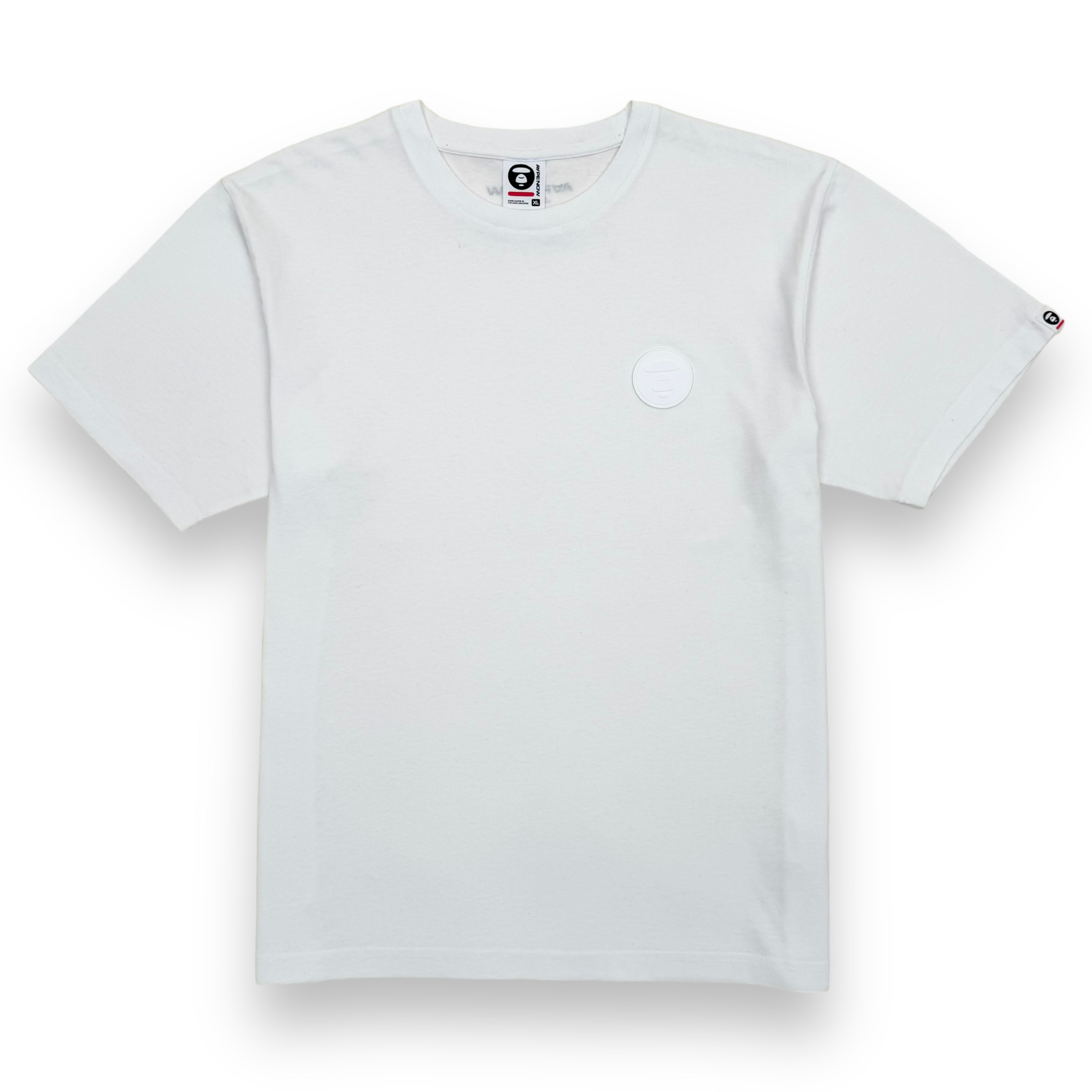 AAPE BY A BATHING APE RUBBER LOGO T-SHIRT WHITE XL