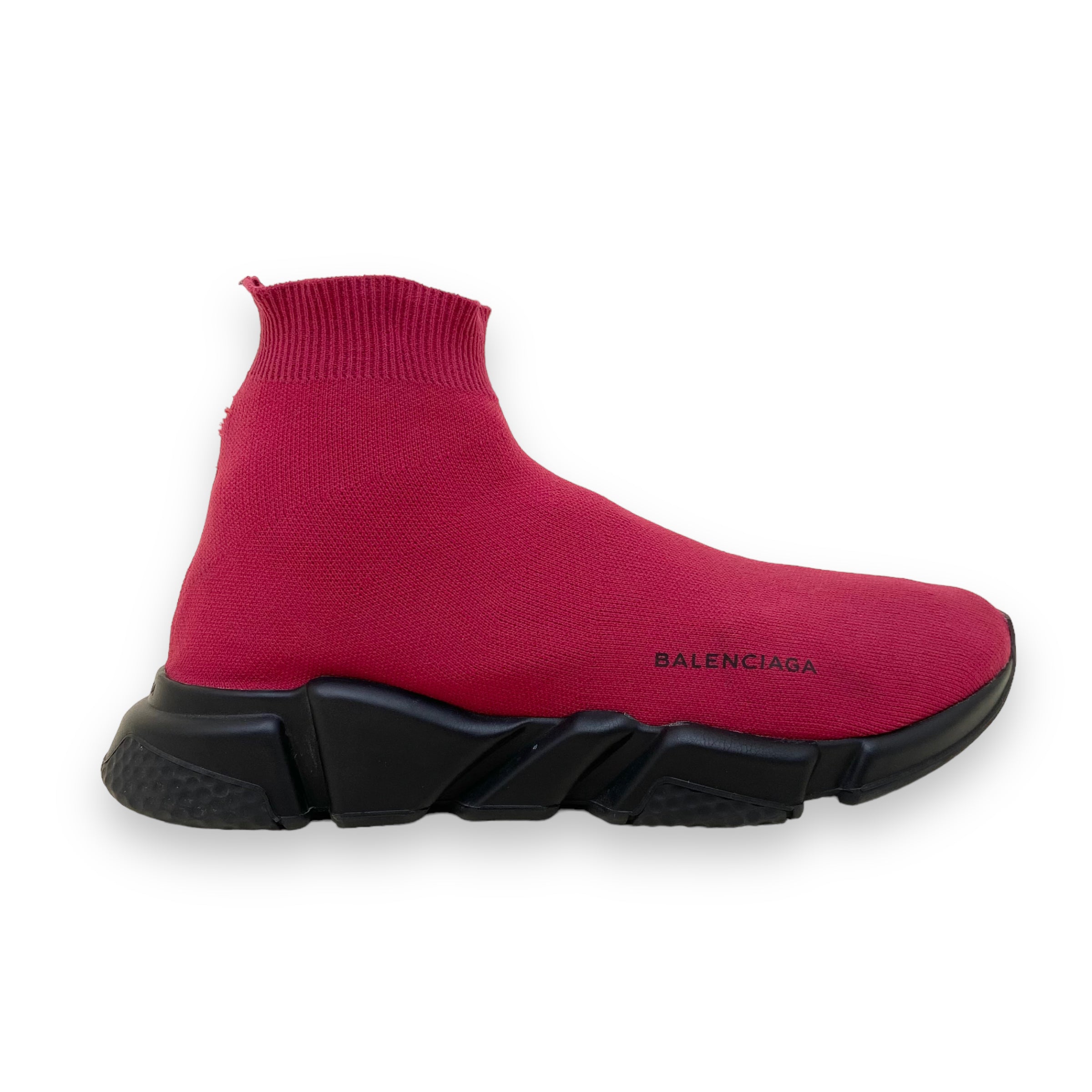 BALENCIAGA SPEED RUNNER SNEAKERS BURGUNDY UK10.5