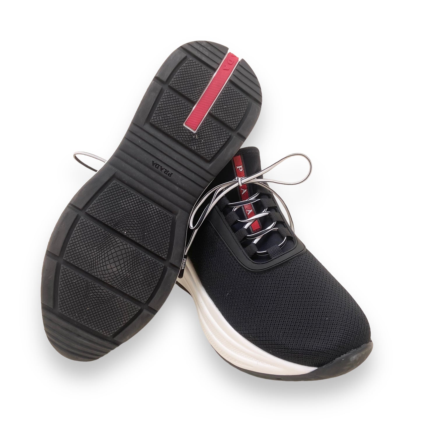 PRADA MESH AND NEOPRENE SNEAKERS BLACK UK6