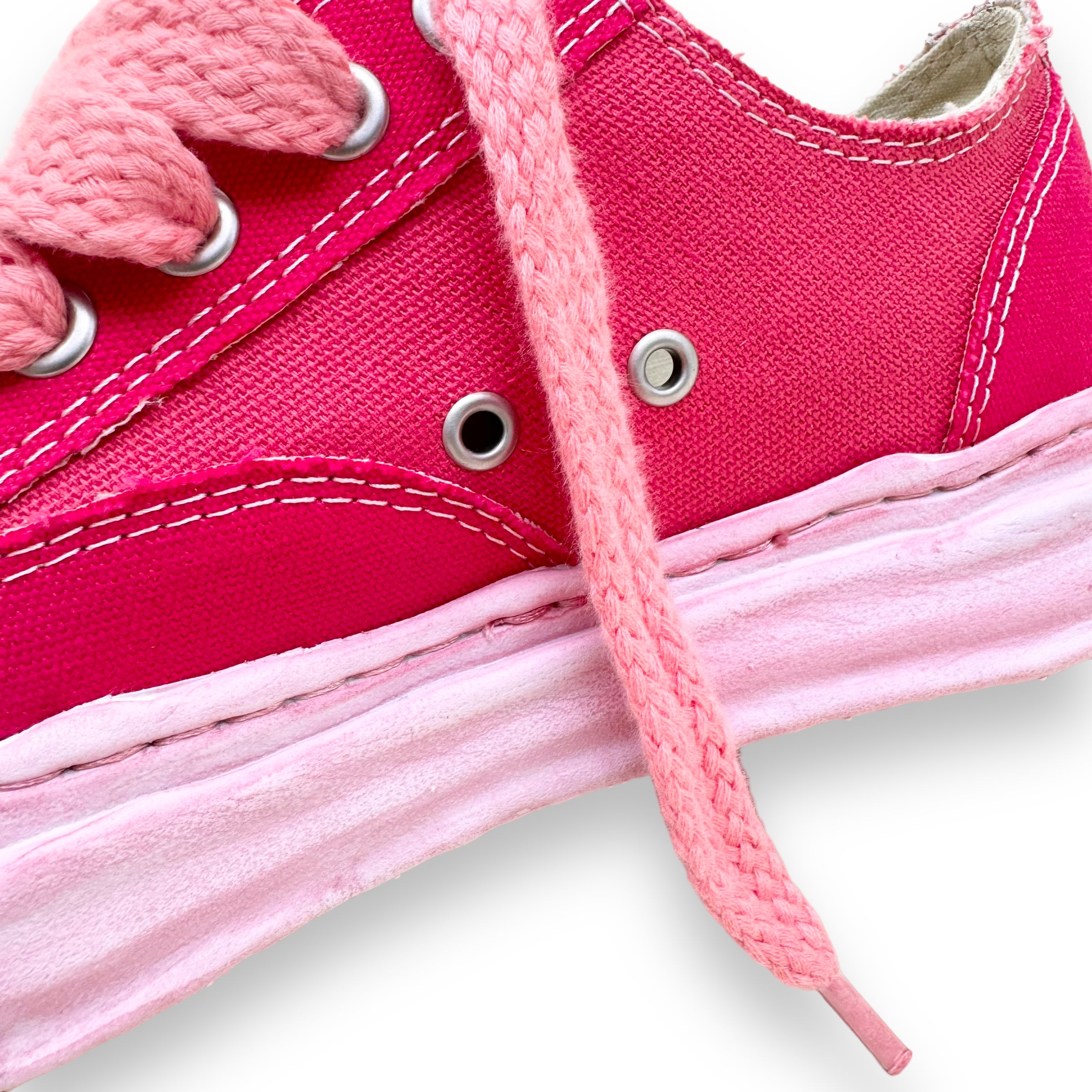 MAISON MIHARA YASUHIRO PETERSON LOW SPRAY-DYED ORIGINAL SOLE SNEAKER PINK UK7
