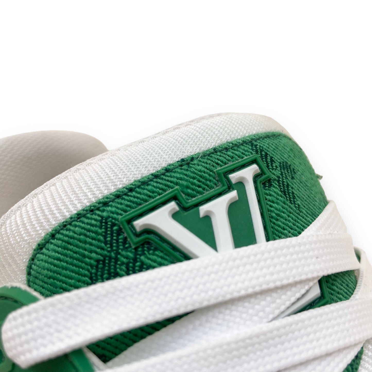 LOUIS VUITTON LV MONOGRAM DENIM SNEAKERS GREEN UK6.5