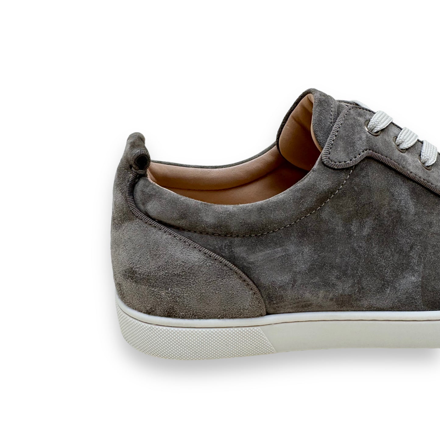 CHRISTIAN LOUBOUTIN LOUIS JUNIOR SUEDE SNEAKERS KHAKI UK9
