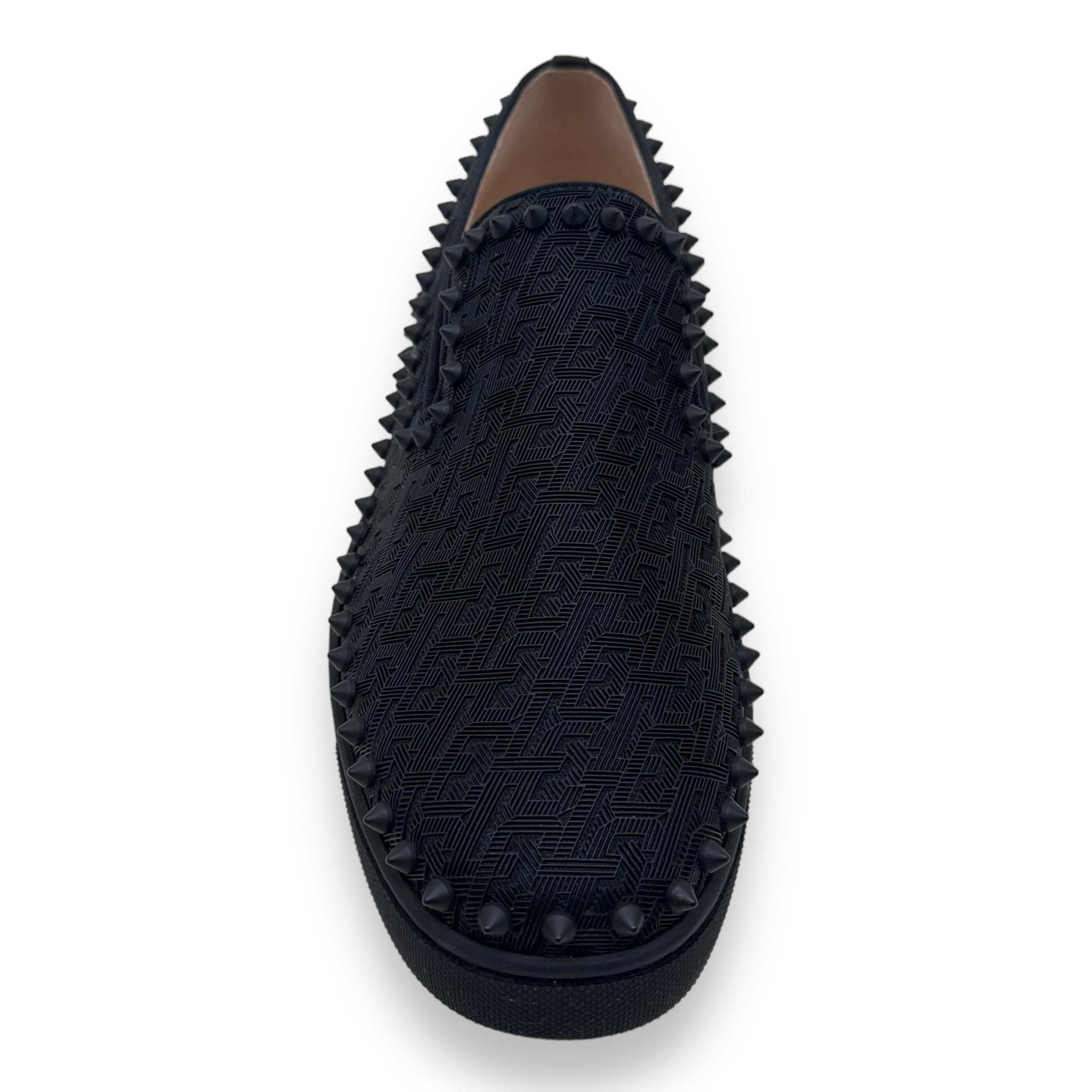 CHRISTIAN LOUBOUTIN PIK BOAT FLAT TECHNO SNEAKERS BLACK UK9