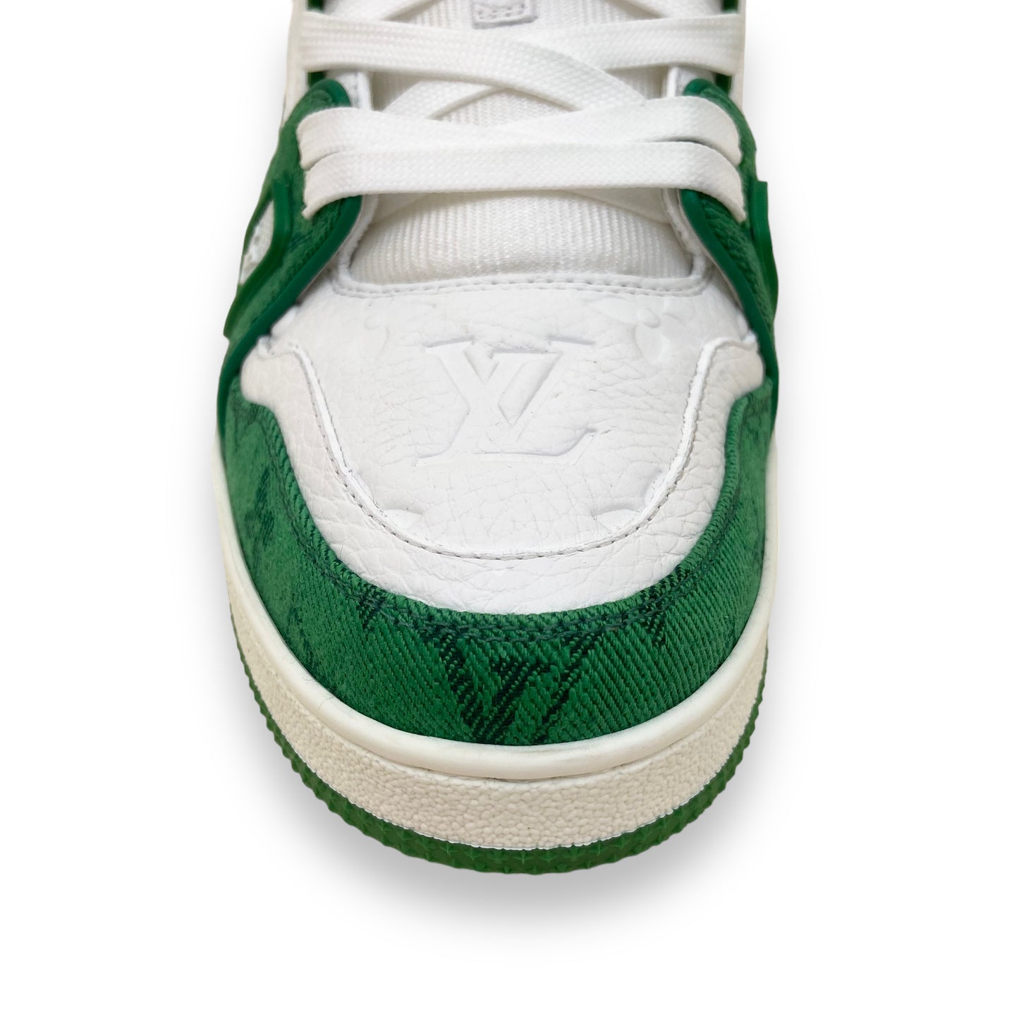 LOUIS VUITTON LV MONOGRAM DENIM SNEAKERS GREEN UK6.5
