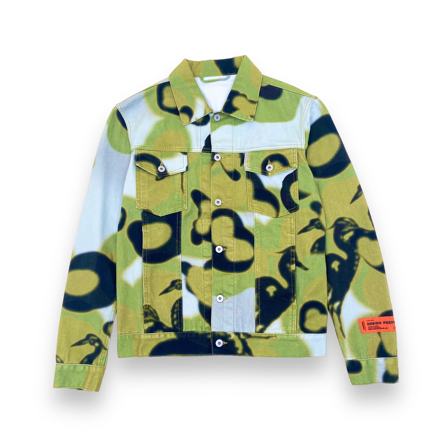 HERON PRESTON REG DENIM JACKET CAMO S
