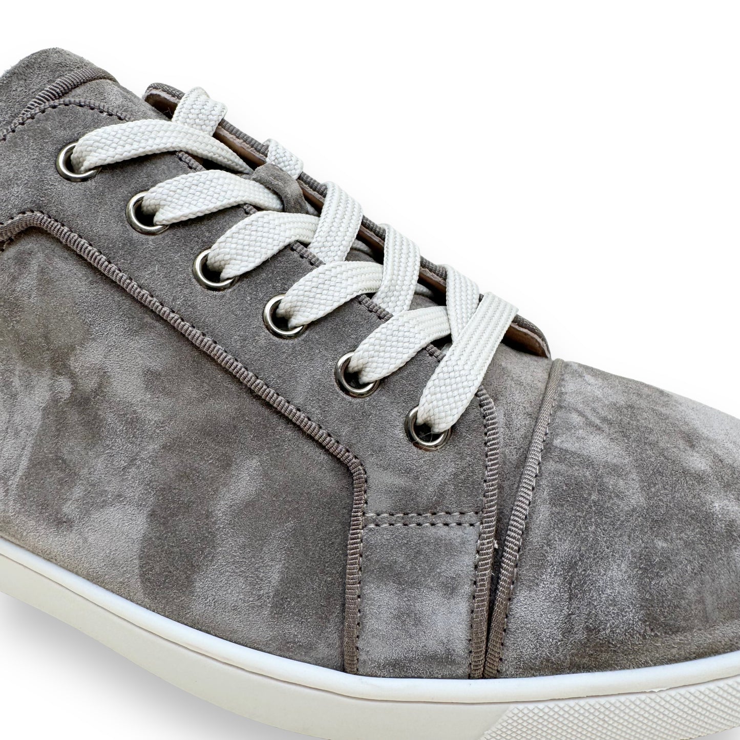 CHRISTIAN LOUBOUTIN LOUIS JUNIOR SUEDE SNEAKERS KHAKI UK9