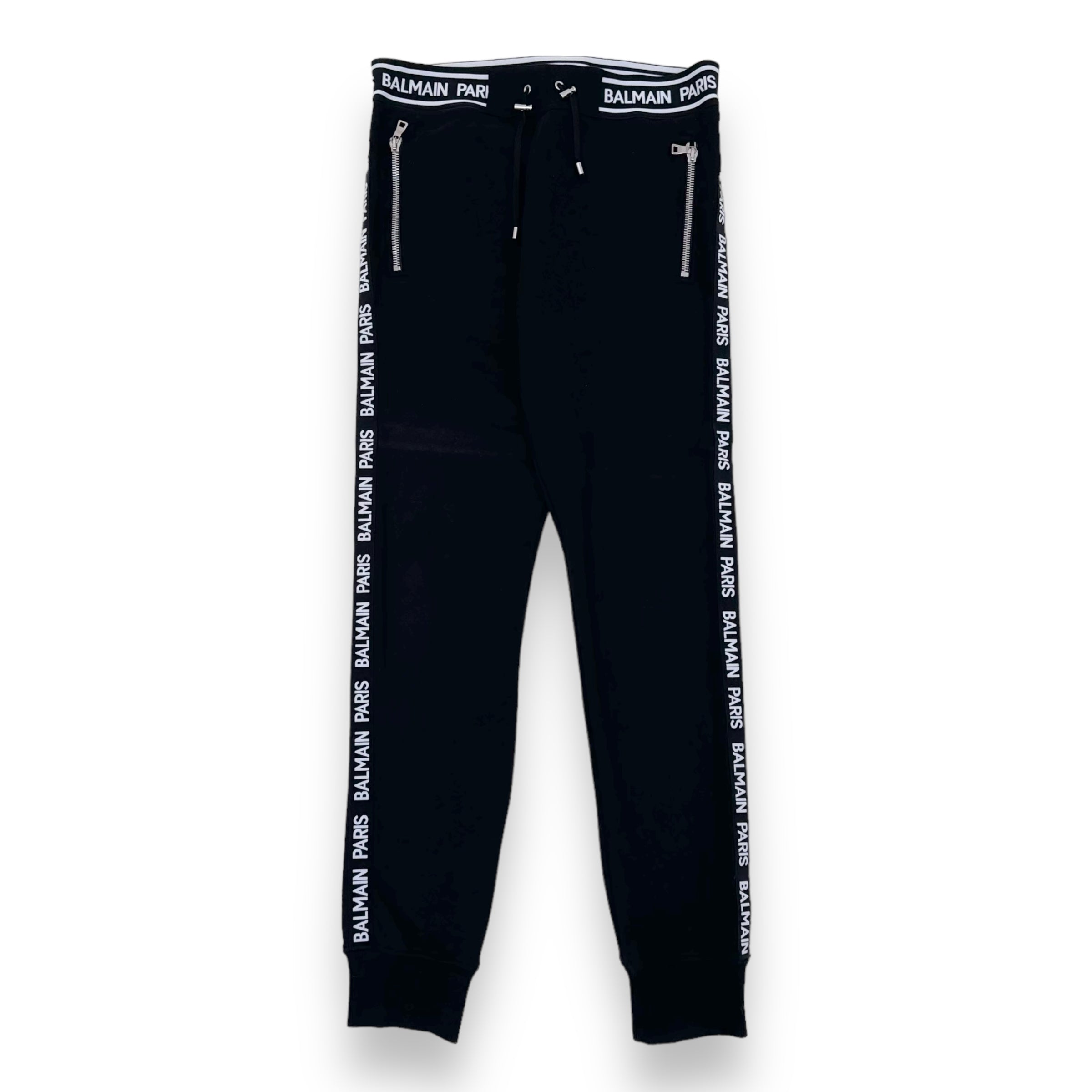 BALMAIN EMBOSSED LOGO SWEATPANTS BLACK XL