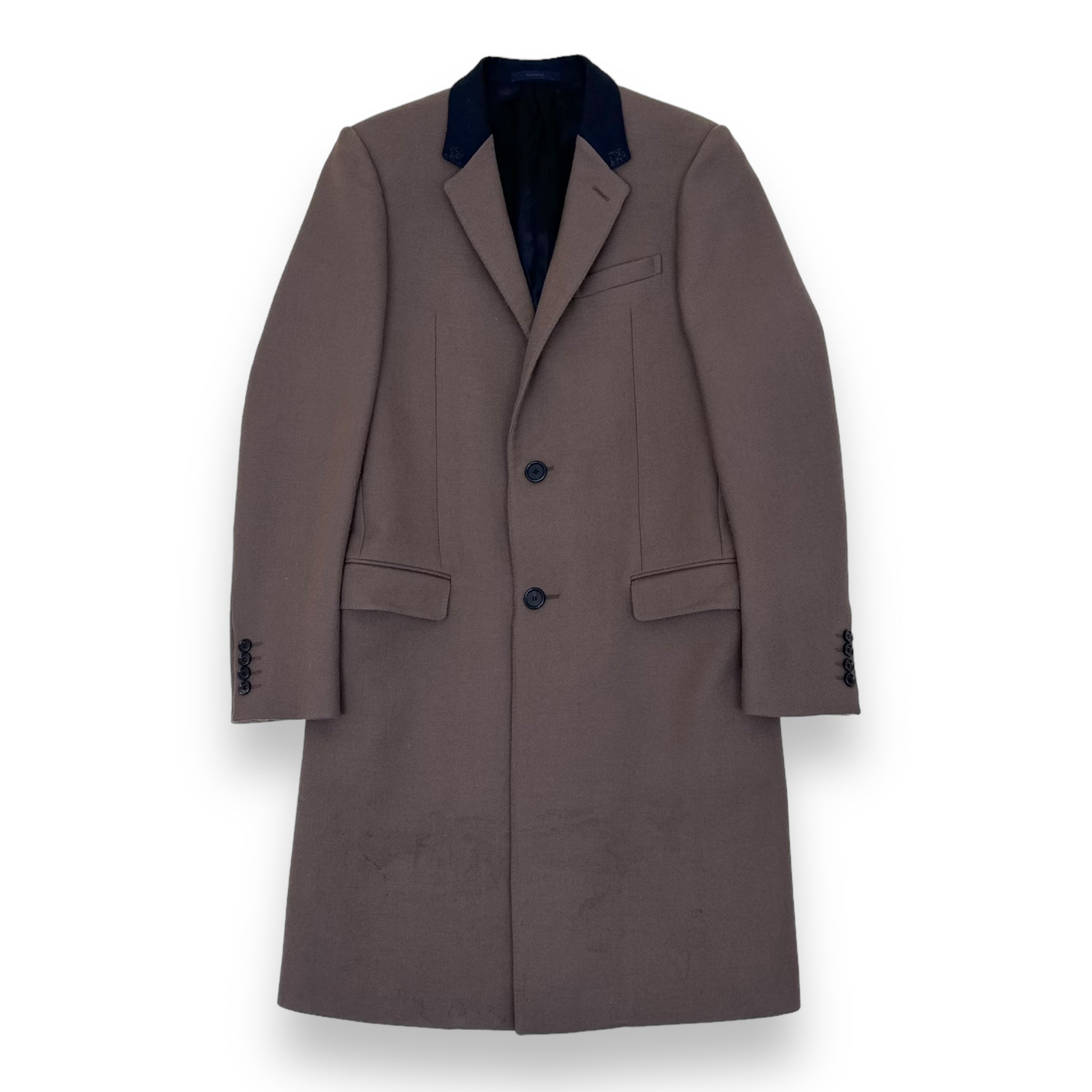 LANVIN WOOL TRENCH COAT KHAKI S