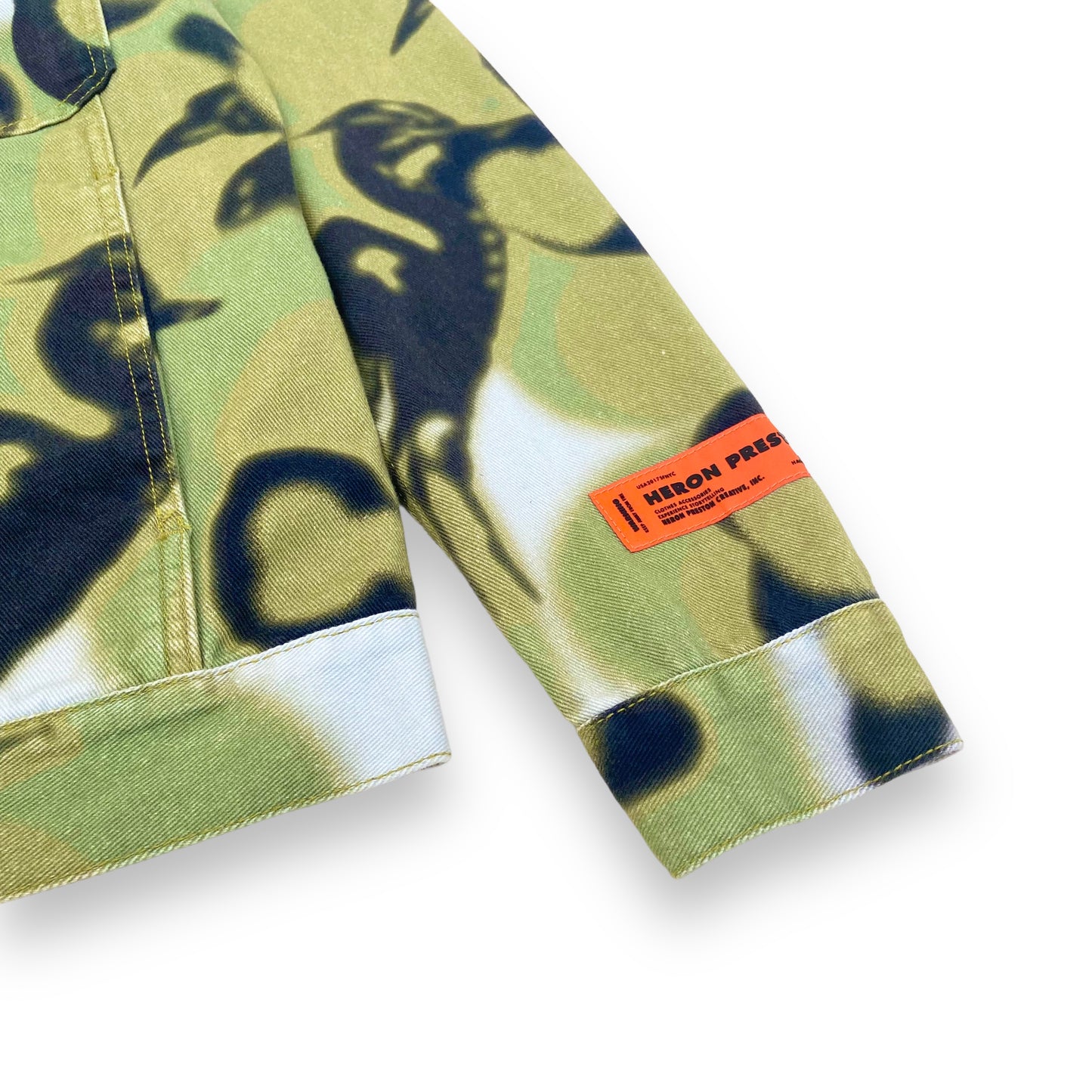 HERON PRESTON REG DENIM JACKET CAMO S