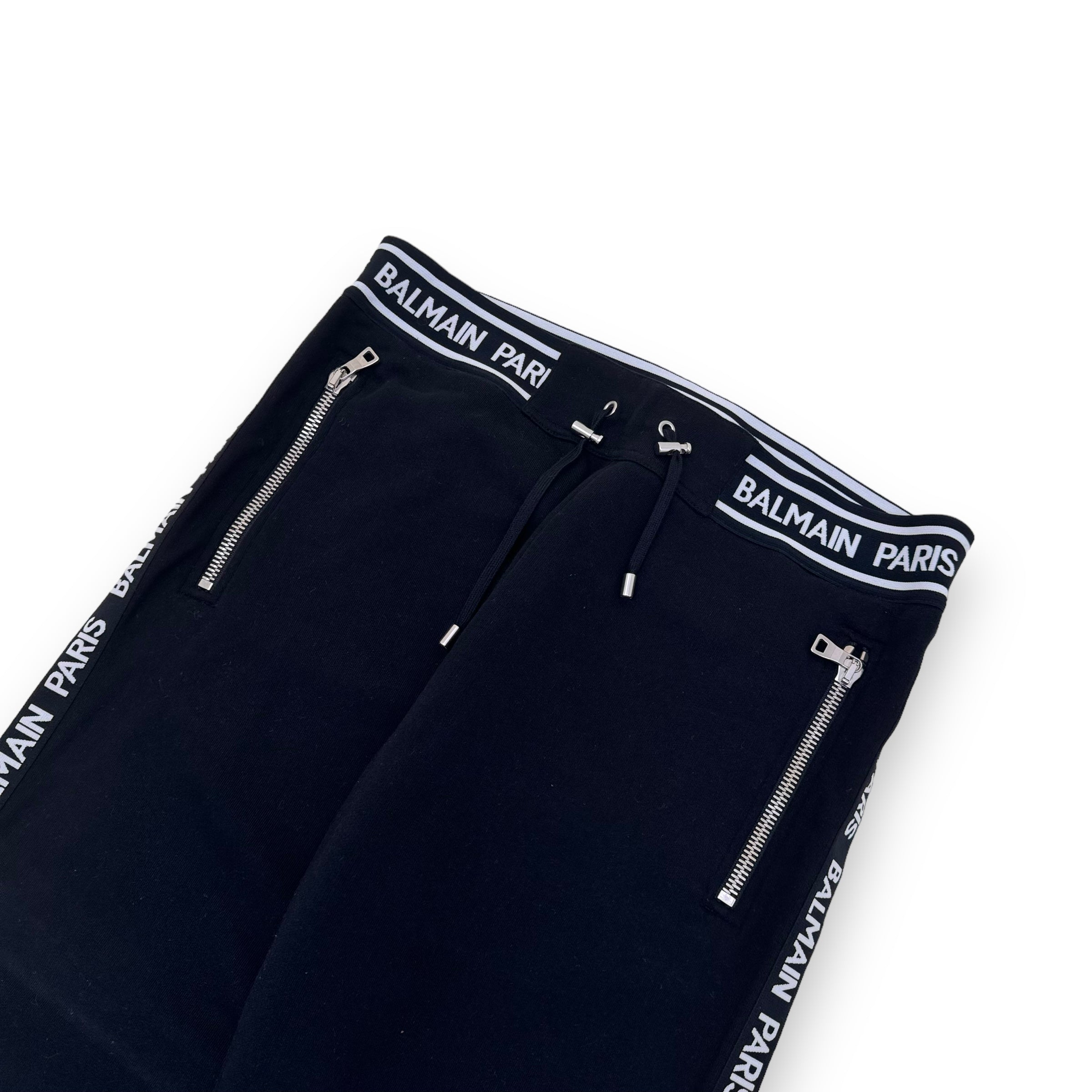 BALMAIN EMBOSSED LOGO SWEATPANTS BLACK XL
