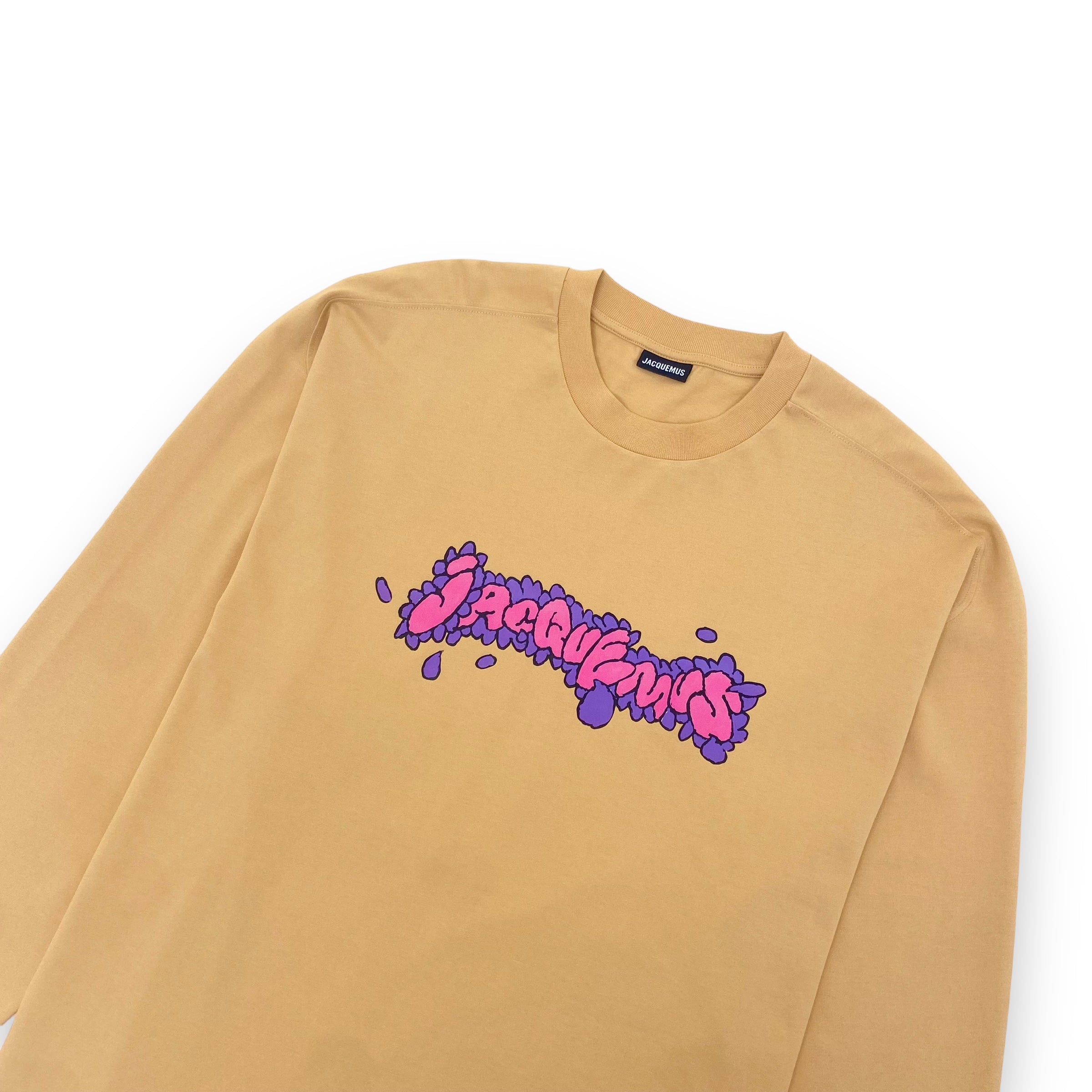 JACQUEMUS LONG-SLEEVE PRINT T-SHIRT YELLOW XXL