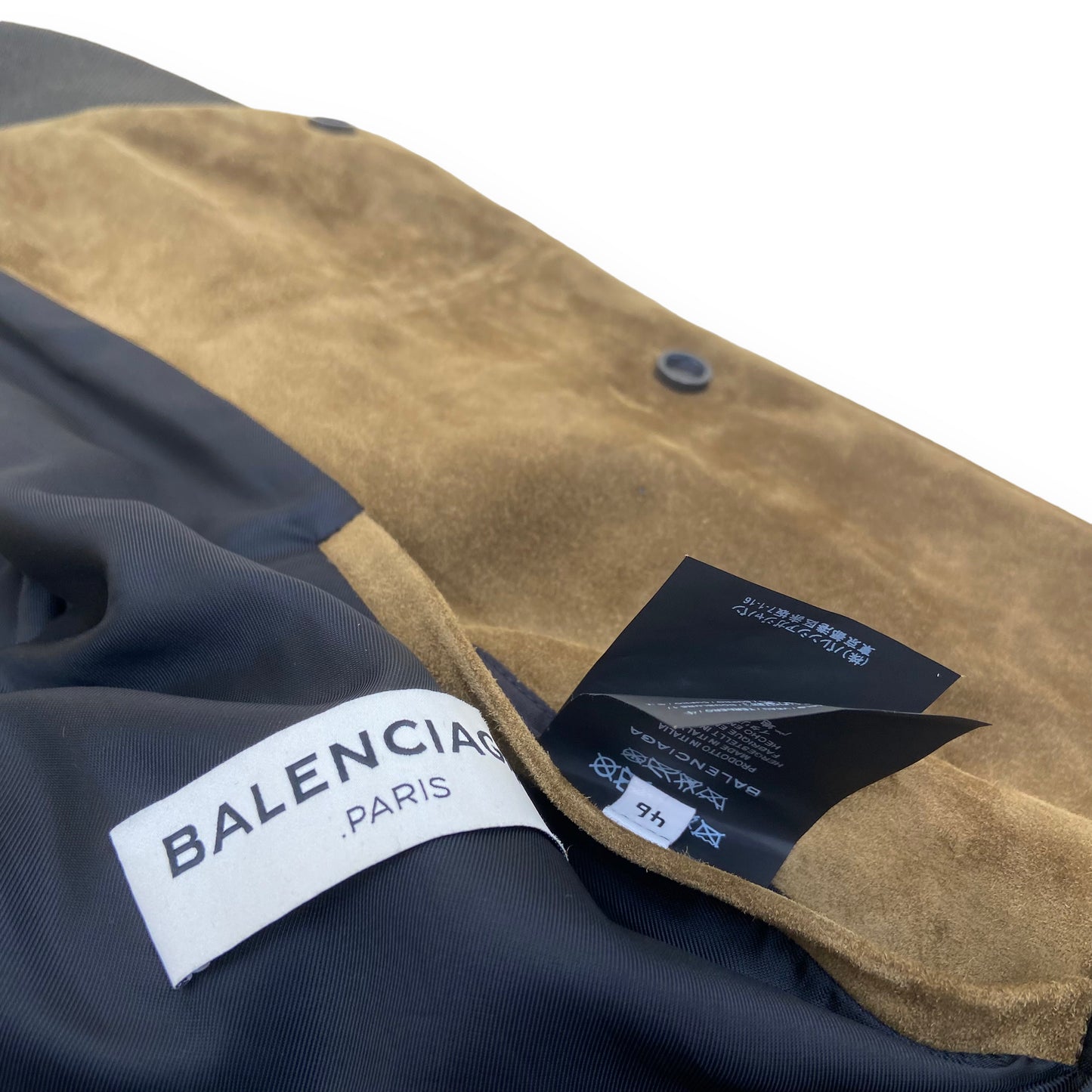 BALENCIAGA SUEDE BOMBER JACKET KHAKI XS