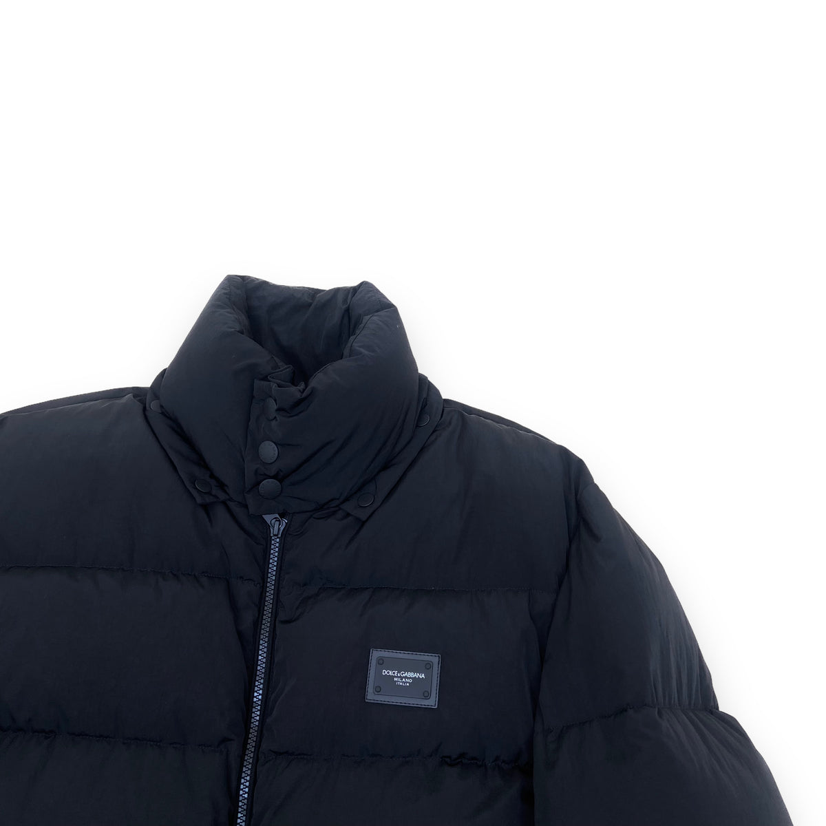 DOLCE & GABBANA PLATE PUFFER JACKET BLACK XS