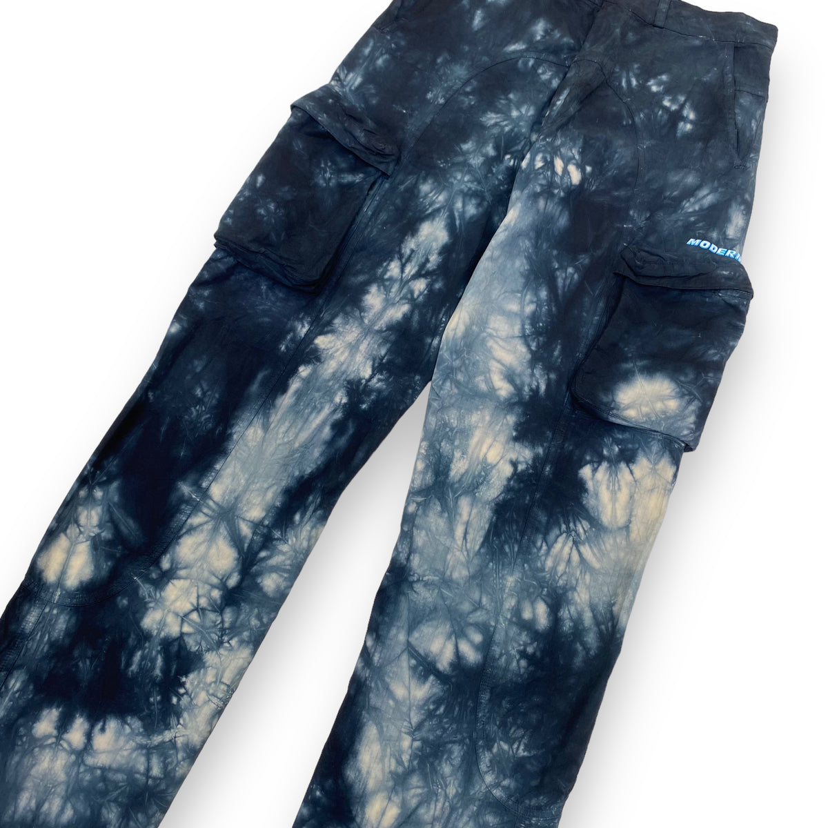 OFF-WHITE MODERN TIE-DYE CARGO TROUSERS BLUE 32W