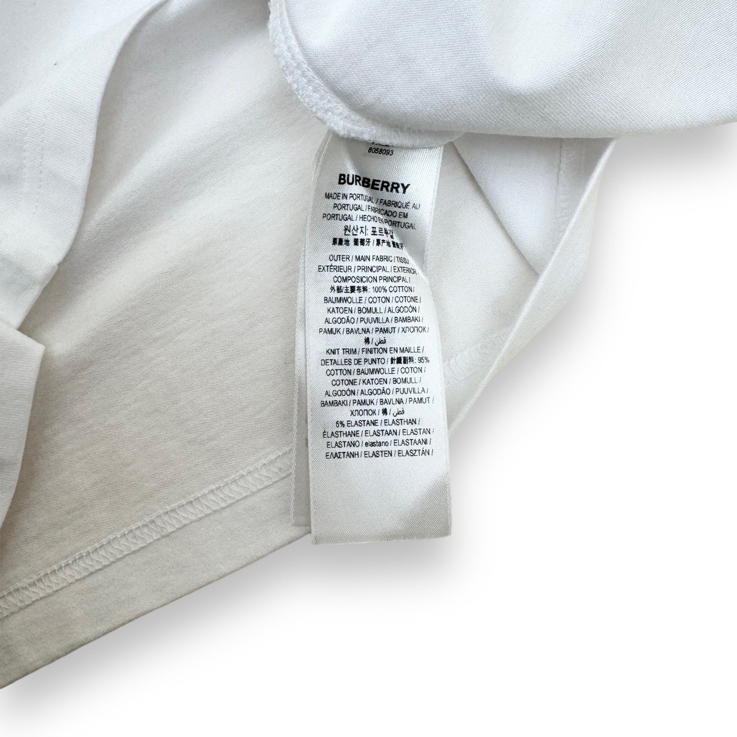 BURBERRY LOGO APPLIQUÉ SHORT SLEEVE T-SHIRT WHITE M