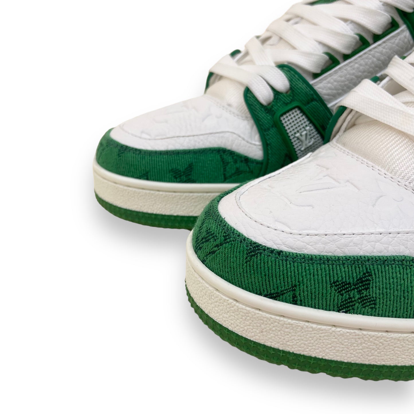 LOUIS VUITTON LV MONOGRAM DENIM SNEAKERS GREEN UK6.5