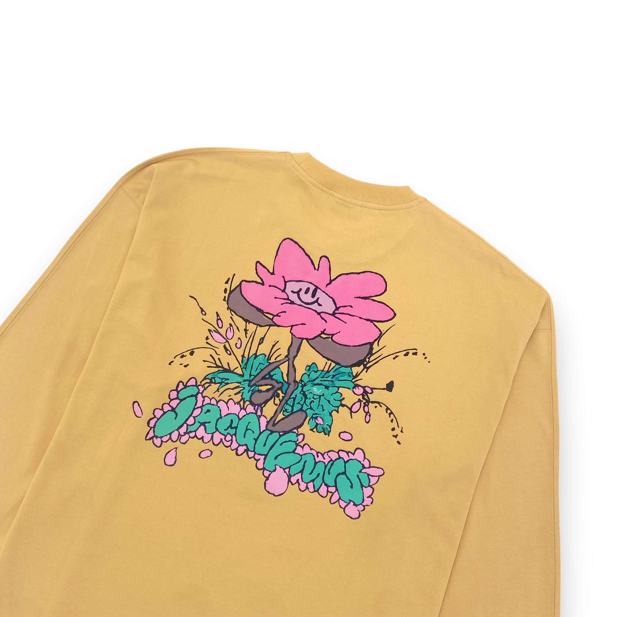 JACQUEMUS LONG-SLEEVE PRINT T-SHIRT YELLOW XXL