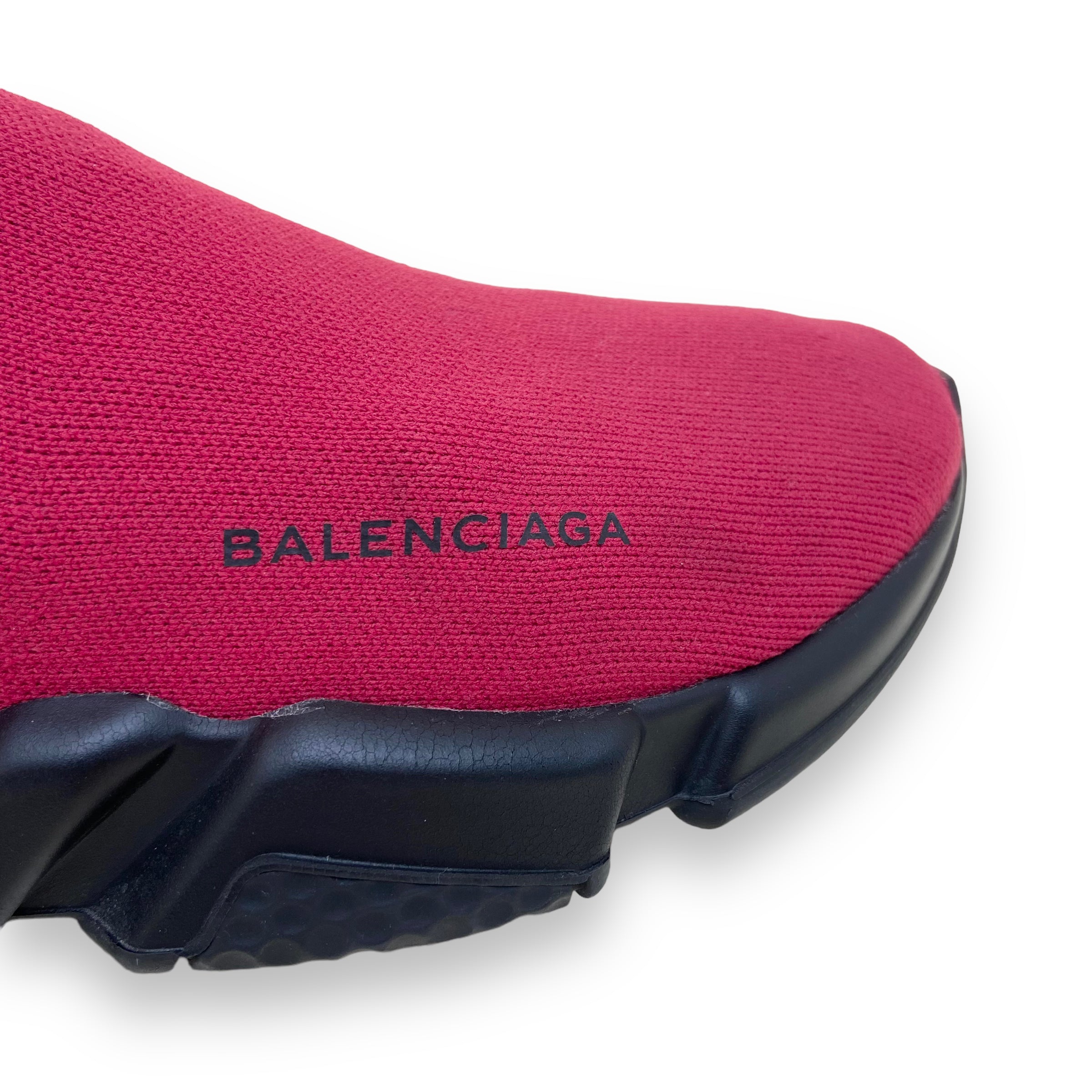 BALENCIAGA SPEED RUNNER SNEAKERS BURGUNDY UK10.5