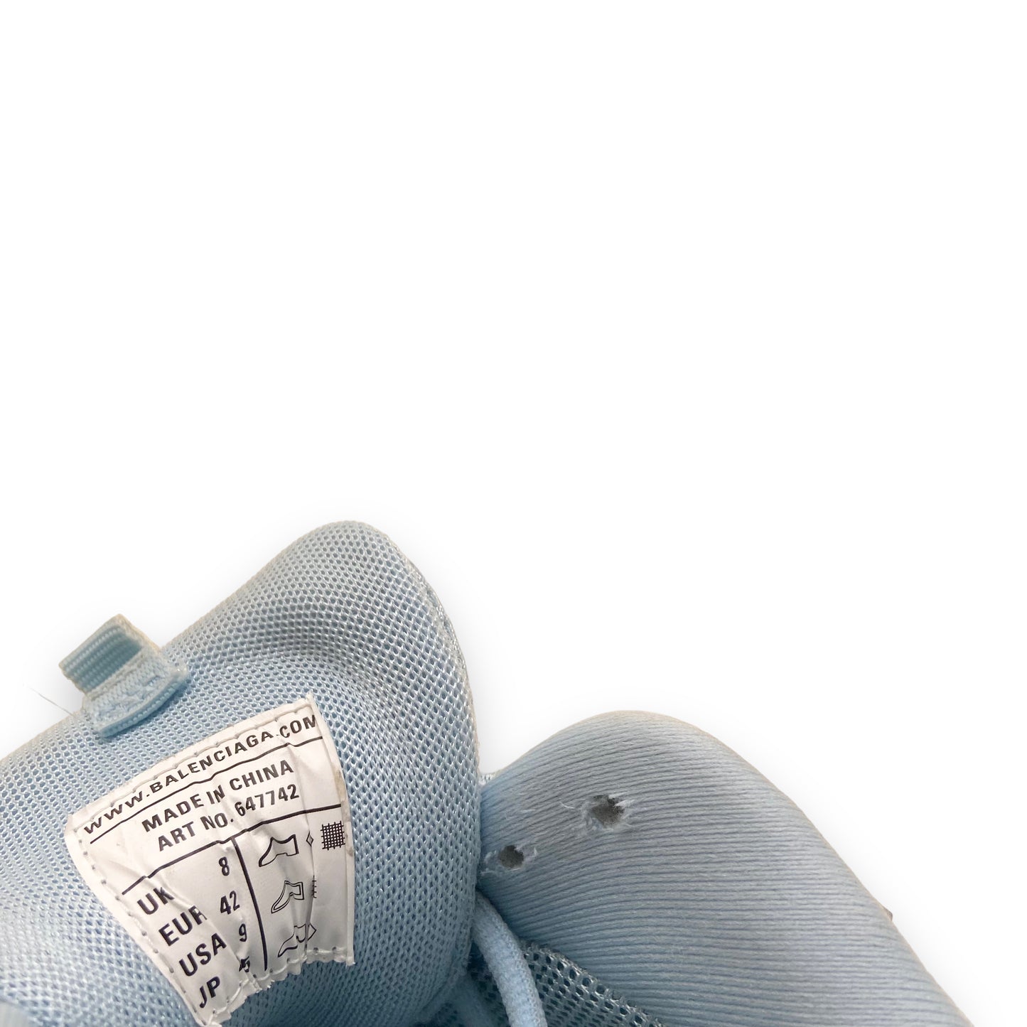 BALENCIAGA TRACK RUNNER SNEAKERS BABY BLUE UK8