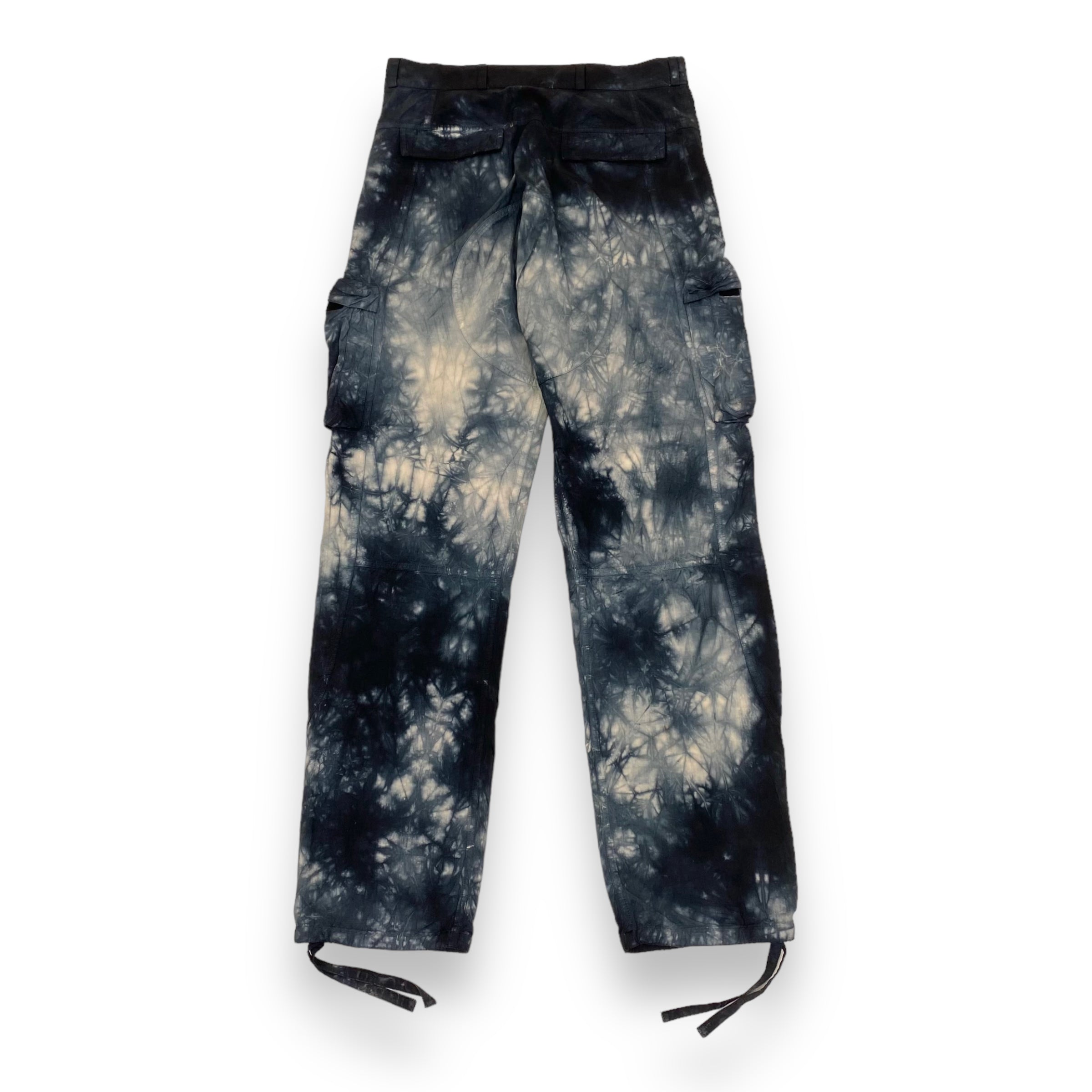 OFF-WHITE MODERN TIE-DYE CARGO TROUSERS BLUE 32W