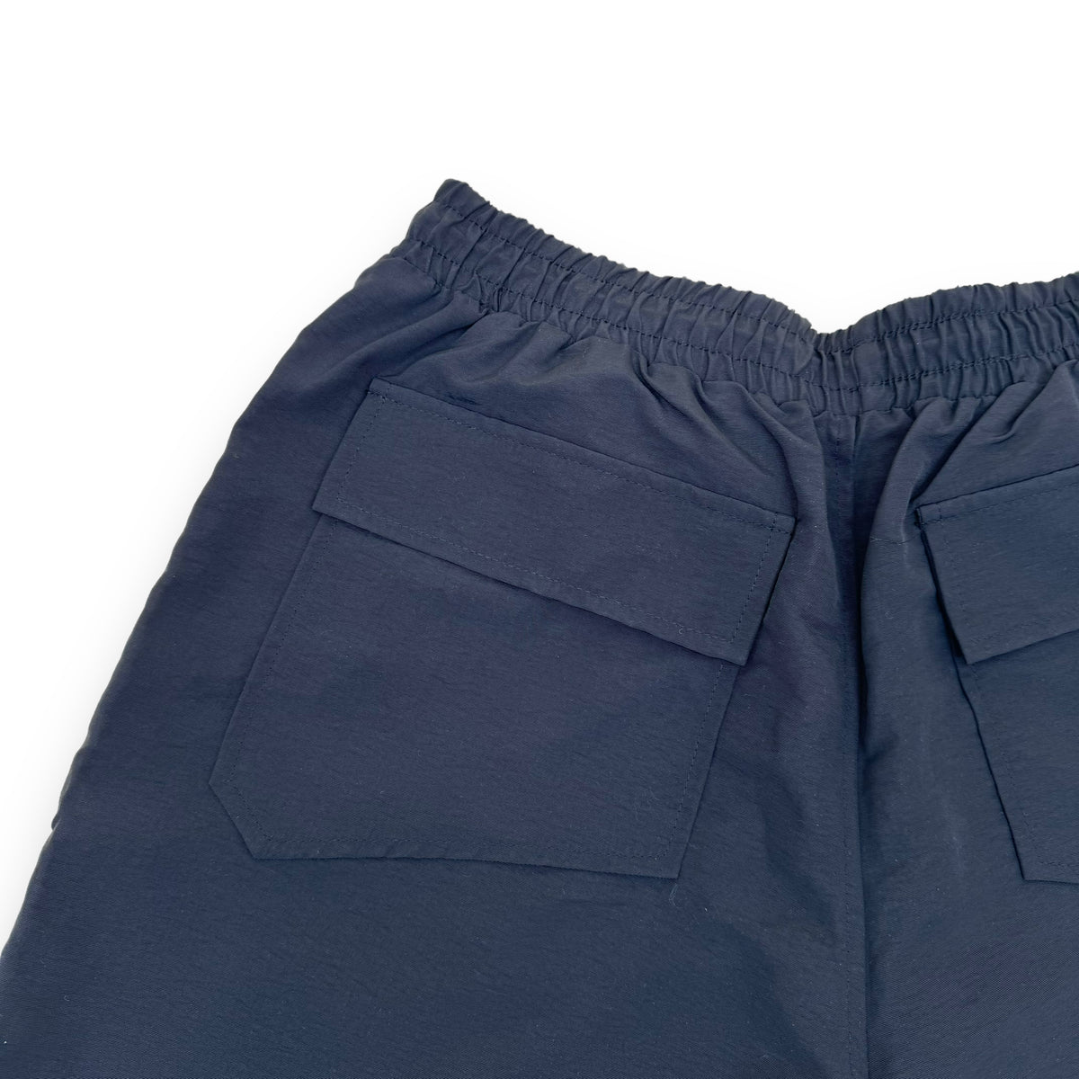 RHUDE OUTLINE NYLON SHORTS BLACK / WHITE L
