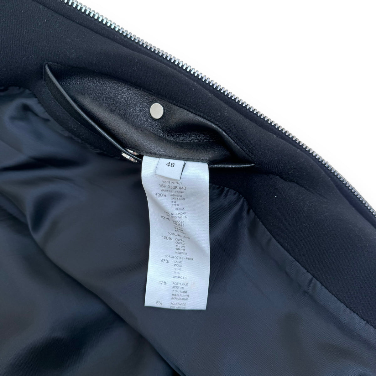 GIVENCHY HOODED NEOPRENE / LEATHER HOODED BOMBER JACKET BLACK S