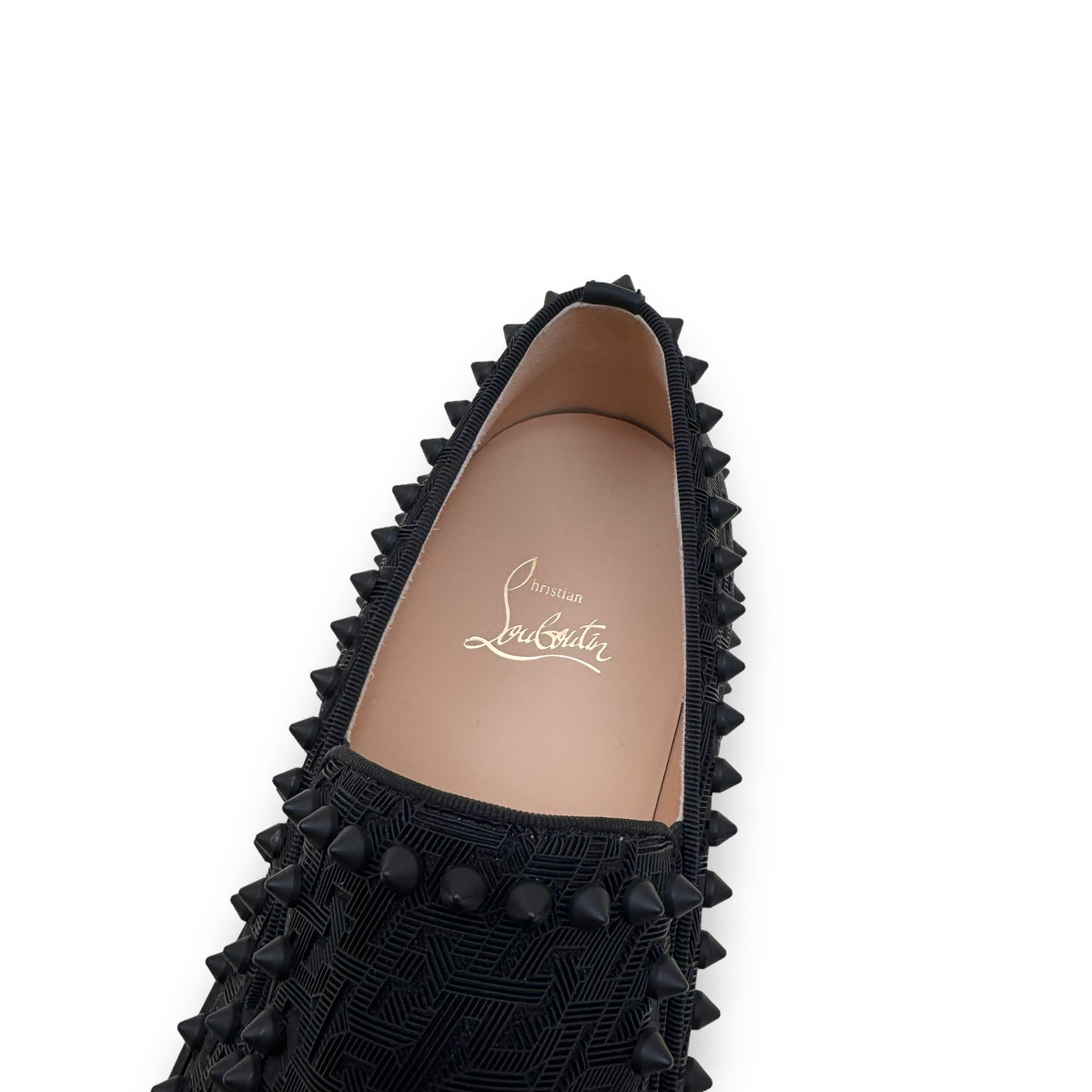 CHRISTIAN LOUBOUTIN PIK BOAT FLAT TECHNO SNEAKERS BLACK UK9