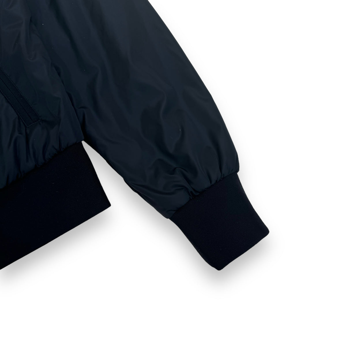 DOLCE & GABBANA PLAQUE NYLON BOMBER JACKET BLACK L