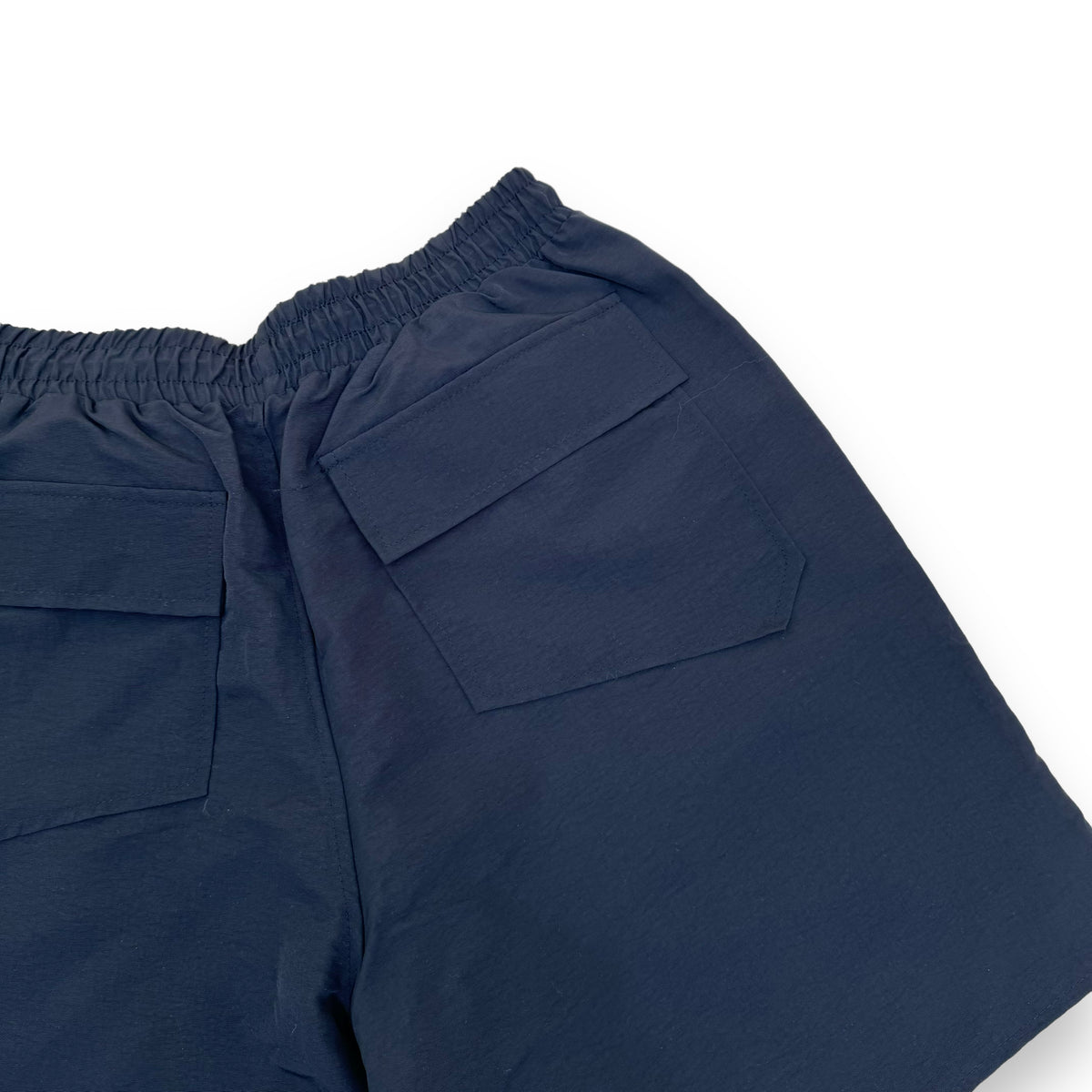 RHUDE OUTLINE NYLON SHORTS BLACK / WHITE L