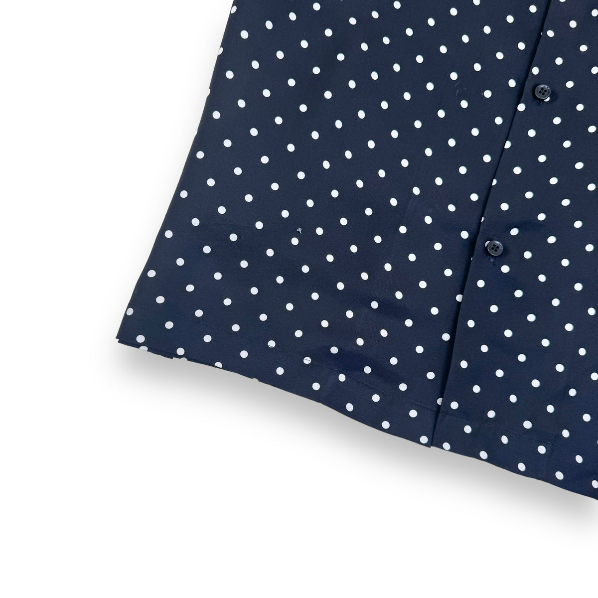 AMIRI SILK TWILL SHORT SLEEVE POLKADOT SHIRT BLACK M