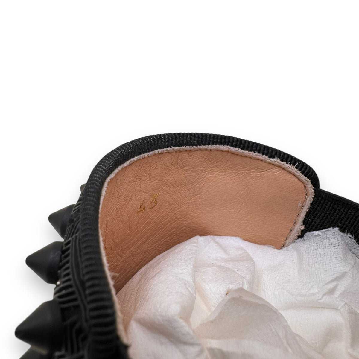 CHRISTIAN LOUBOUTIN PIK BOAT FLAT TECHNO SNEAKERS BLACK UK9