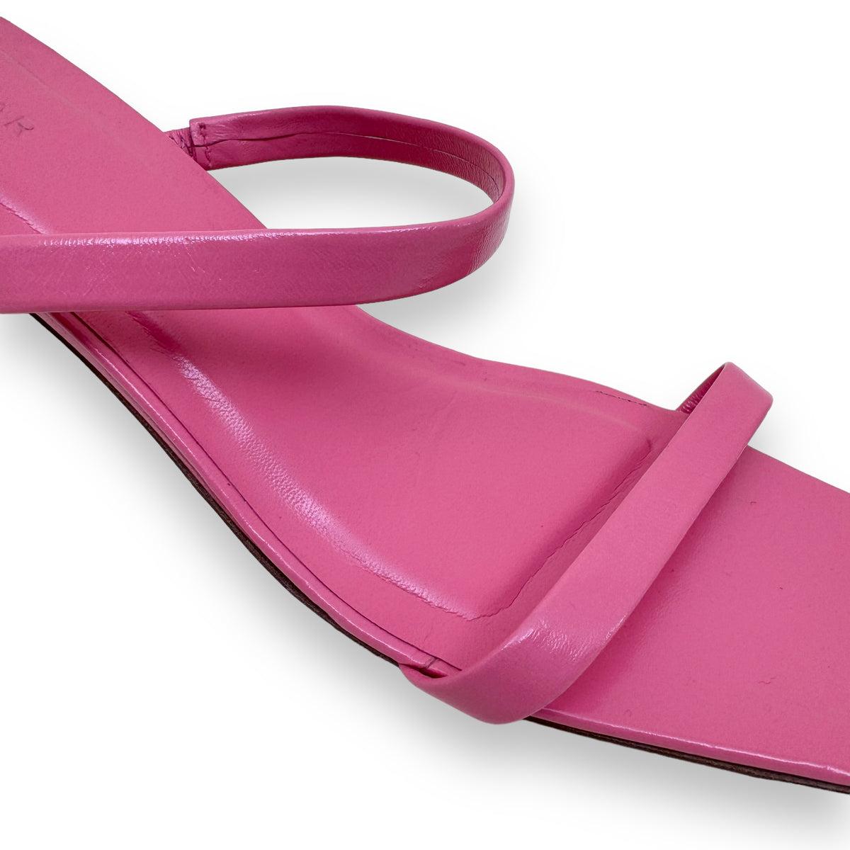 BY FAR TANYA 70MM LEATHER MULES PINK UK8