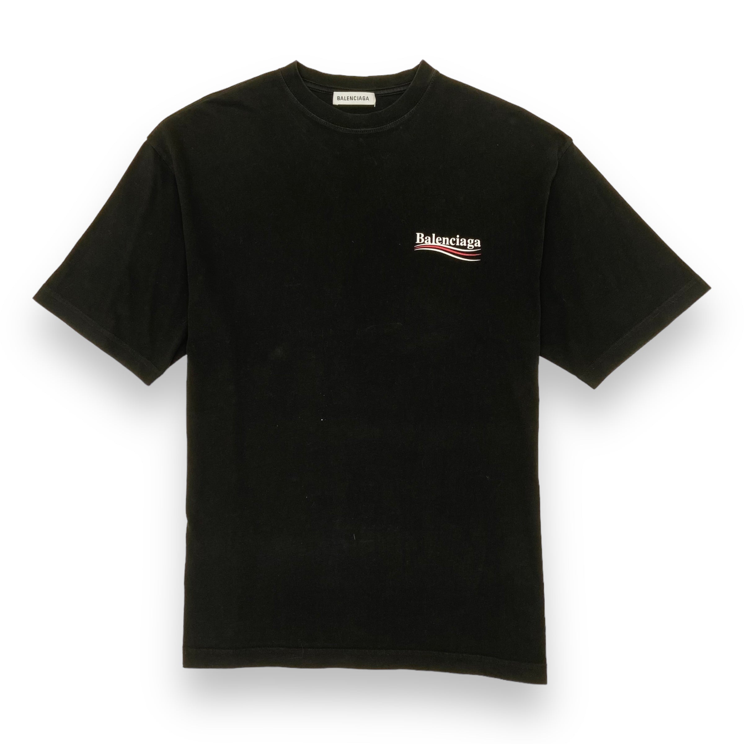 BALENCIAGA POLITICAL LOGO T-SHIRT BLACK M