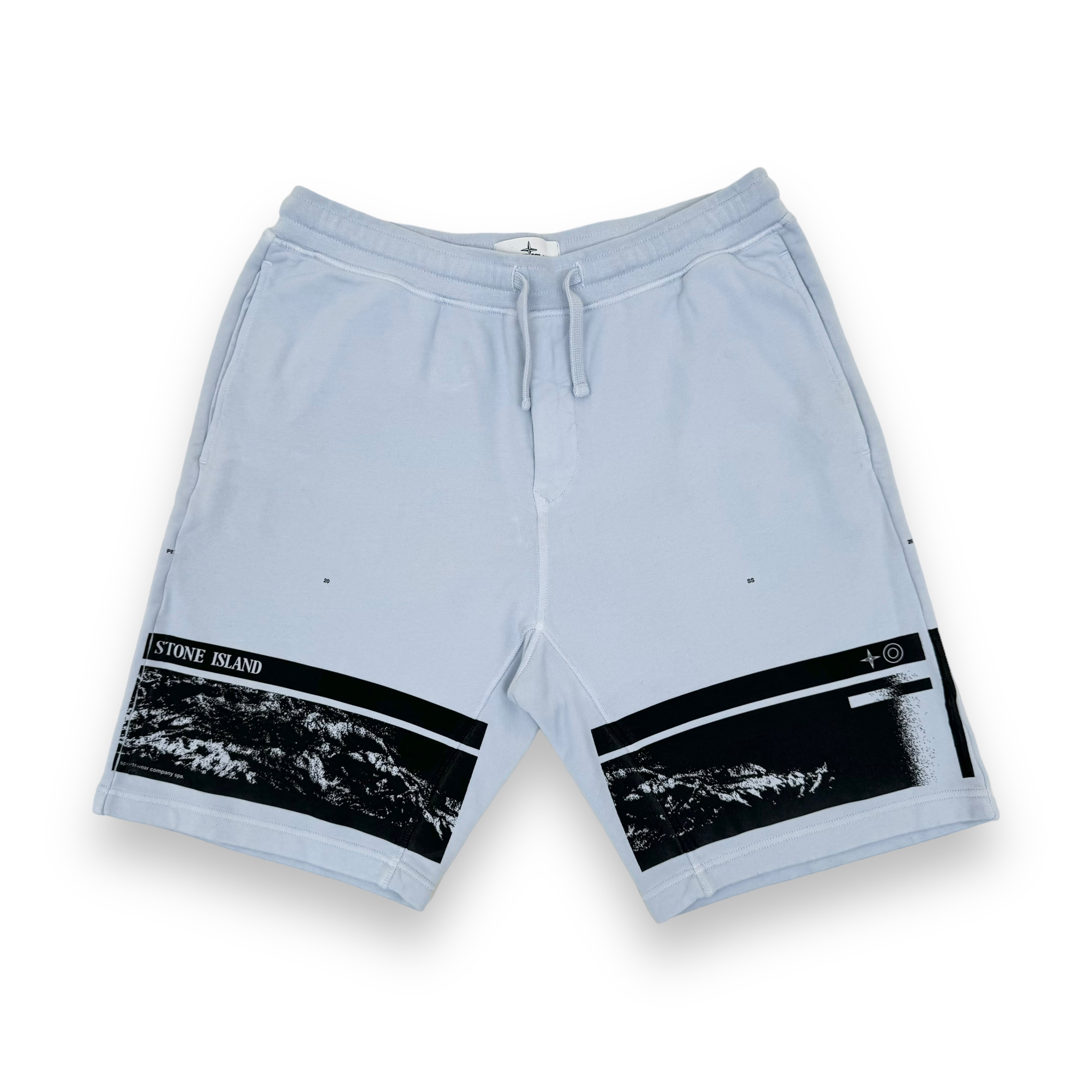 STONE ISLAND SS20 SWEAT SHORTS BABY BLUE L