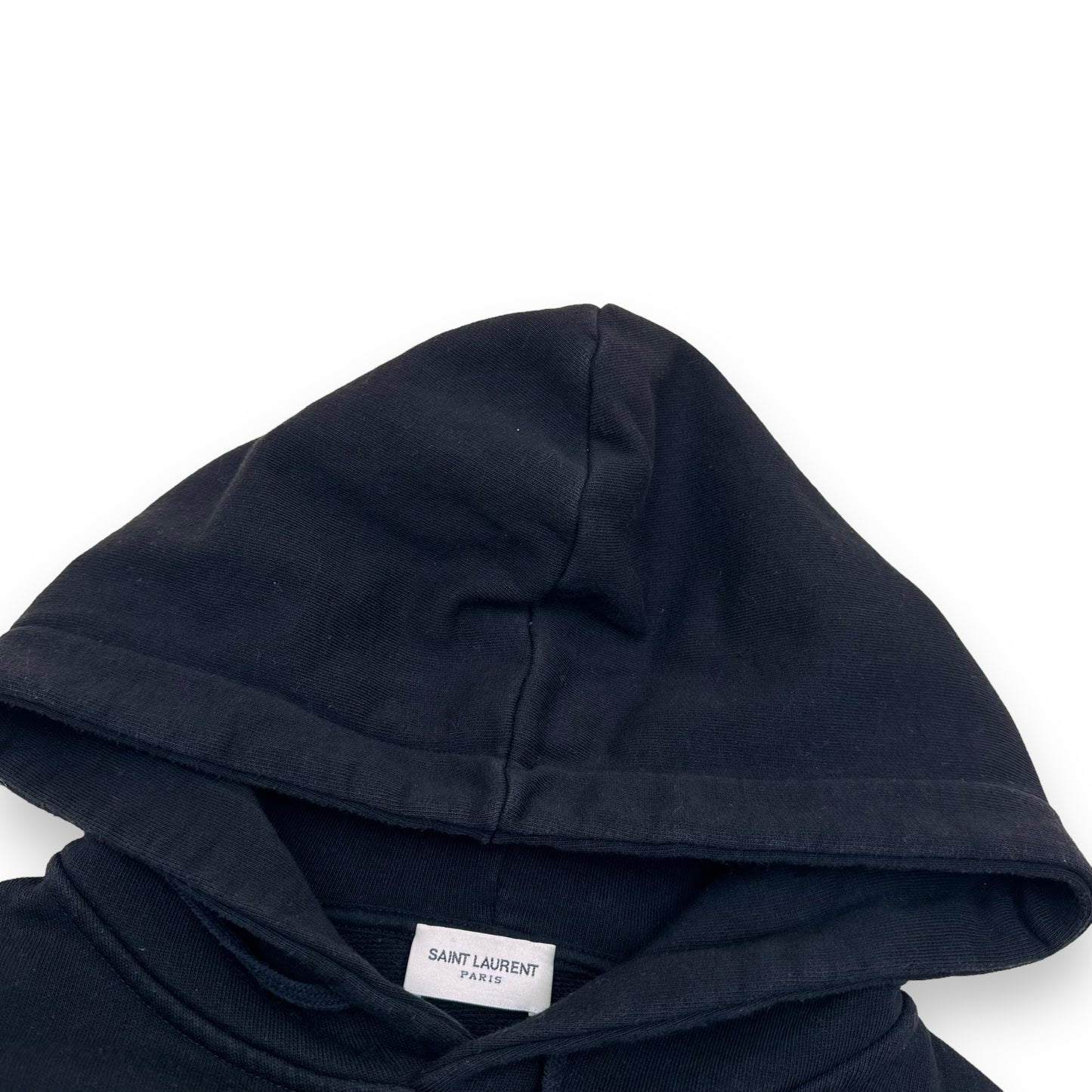 SAINT LAURENT STAR LOGO COTTON HOODIE BLACK XS