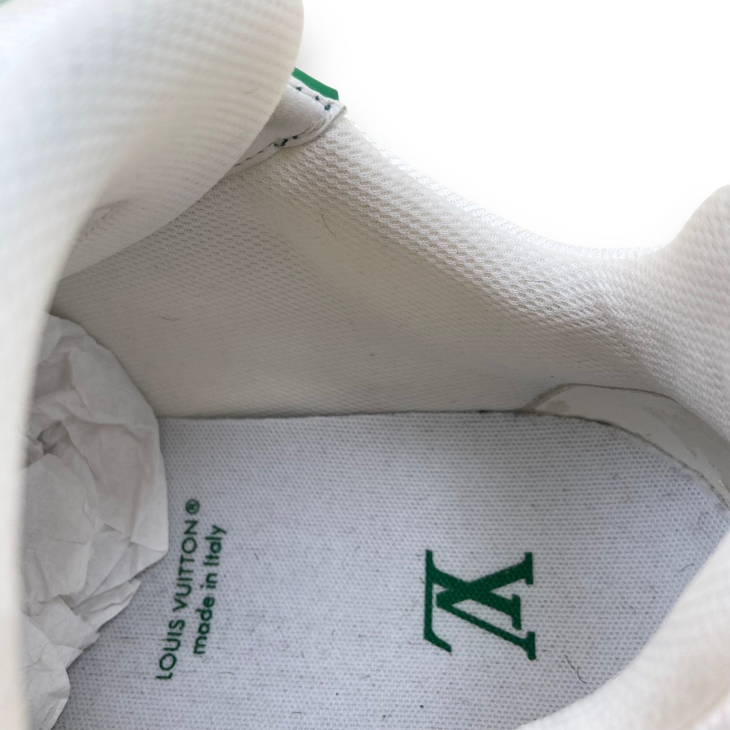 LOUIS VUITTON LV MONOGRAM DENIM SNEAKERS GREEN UK6.5