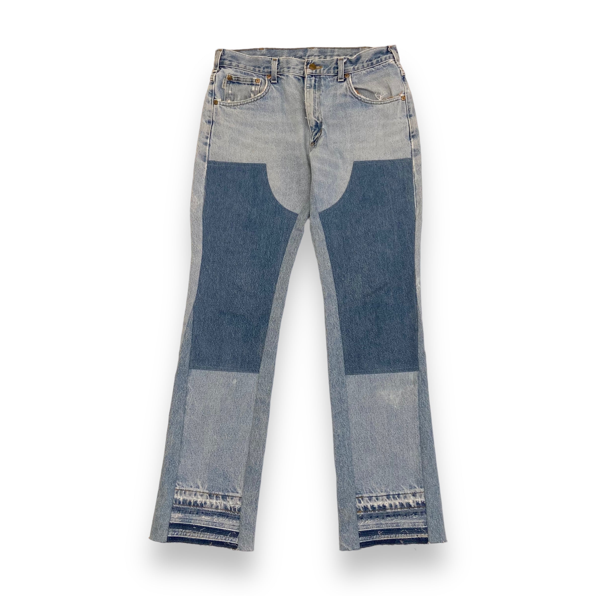 JEANIUS BAR ATELIER FLARED CARPENTER DENIM JEANS BLUE R 36W