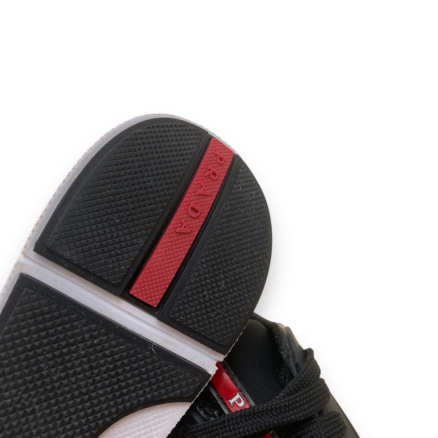 PRADA NYLON TECHNICAL FABRIC SNEAKERS BLACK UK6