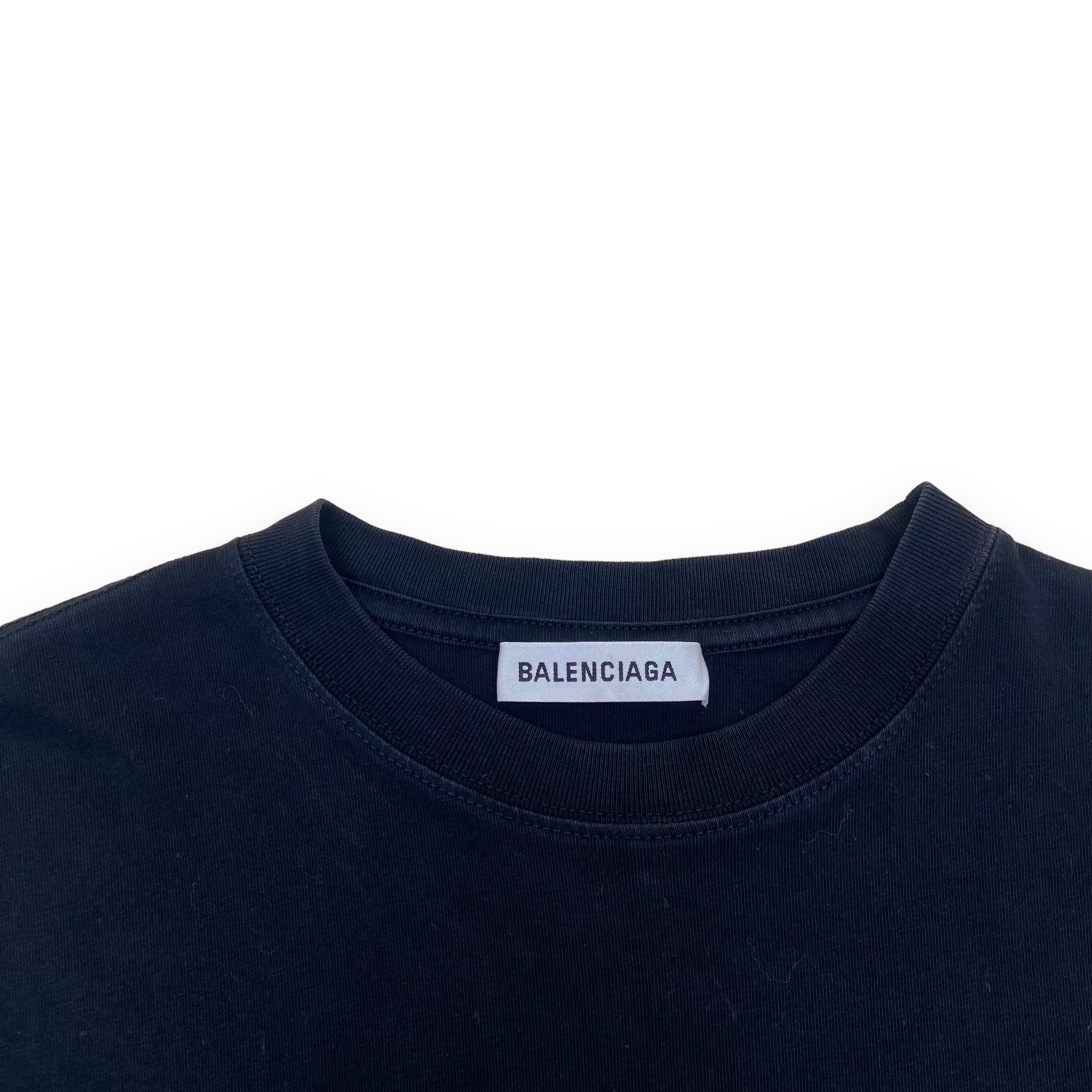 BALENCIAGA POLITICAL LOGO T-SHIRT BLACK M