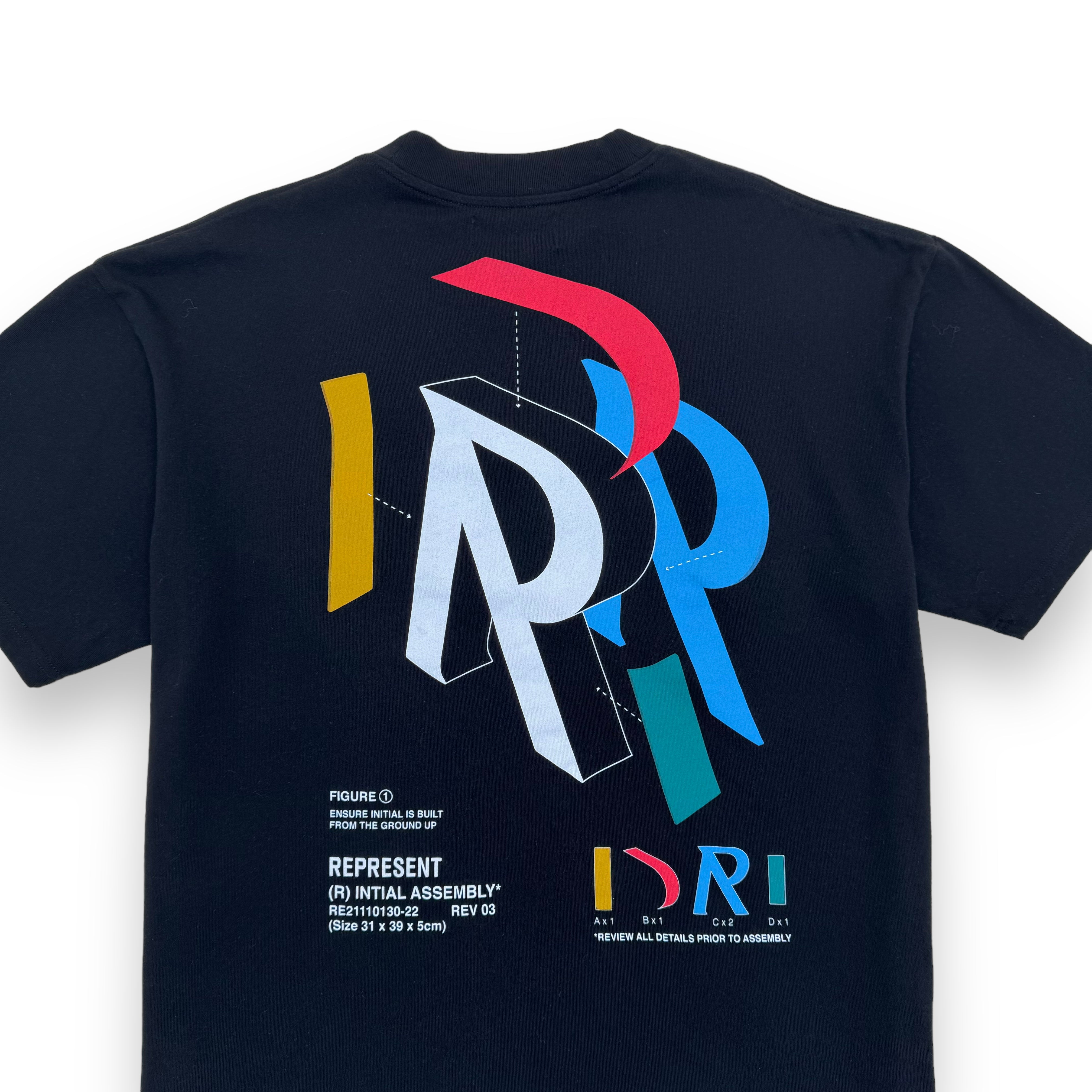 REPRESENT INITIAL ASSEMBLY T-SHIRT BLACK L