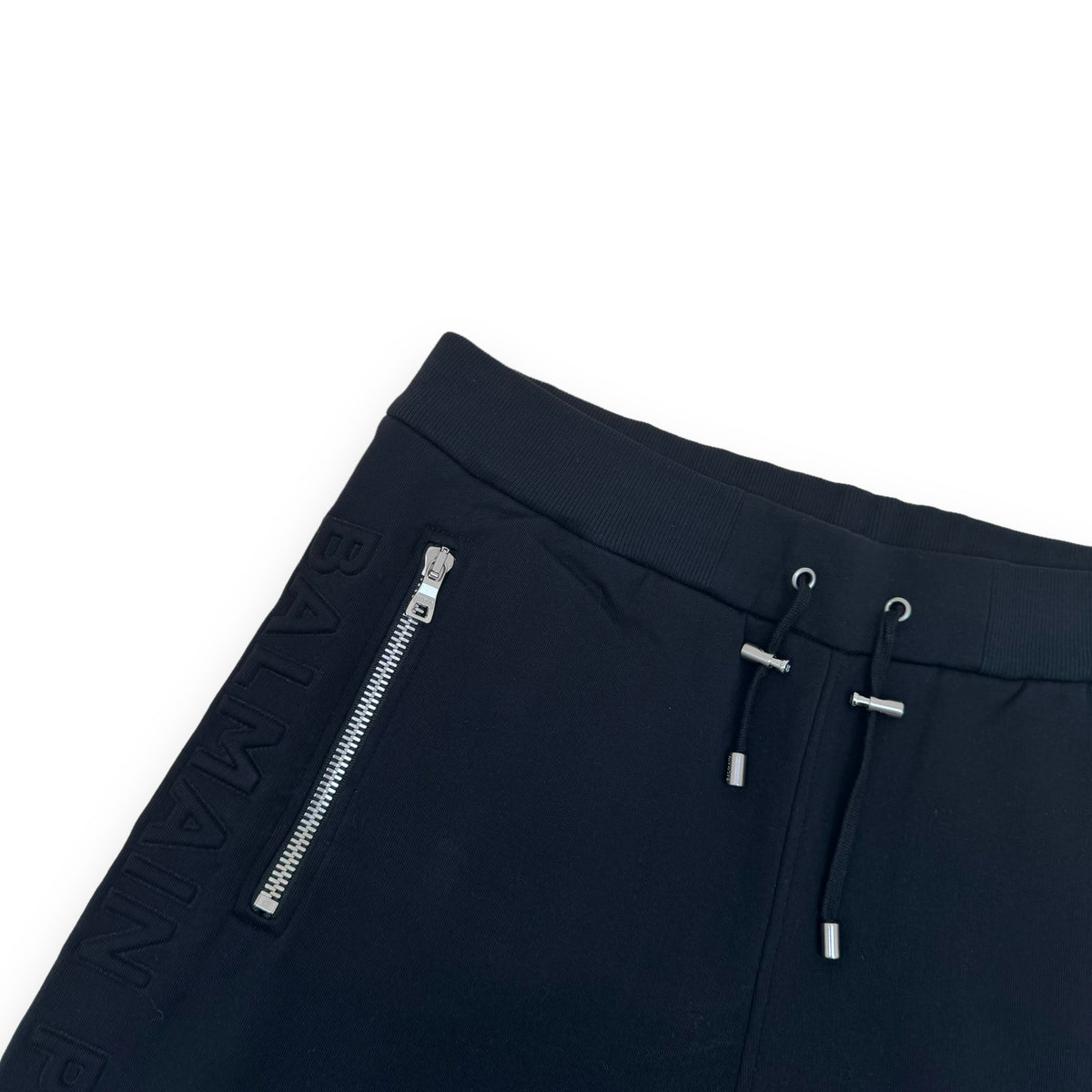 BALMAIN EMBOSSED LOGO SWEAT SHORTS BLACK XL