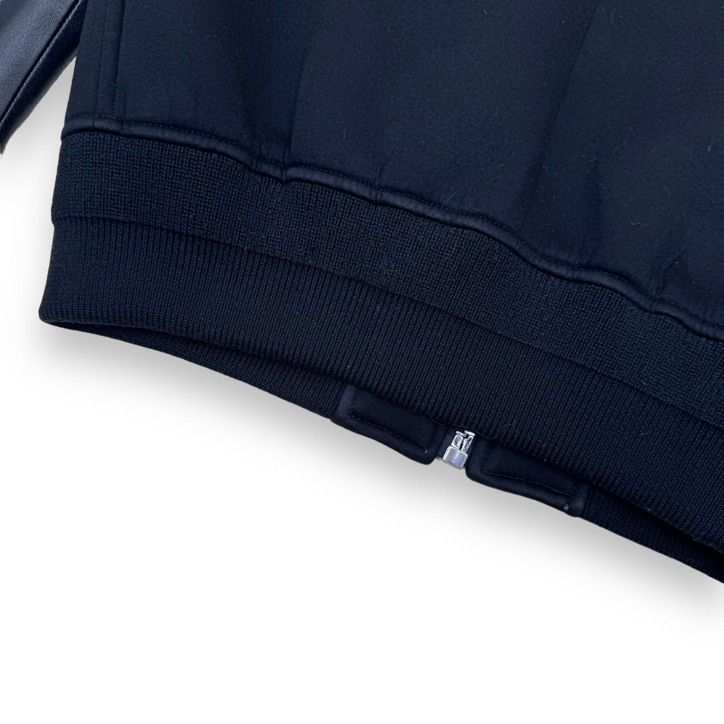 GIVENCHY HOODED NEOPRENE / LEATHER HOODED BOMBER JACKET BLACK S