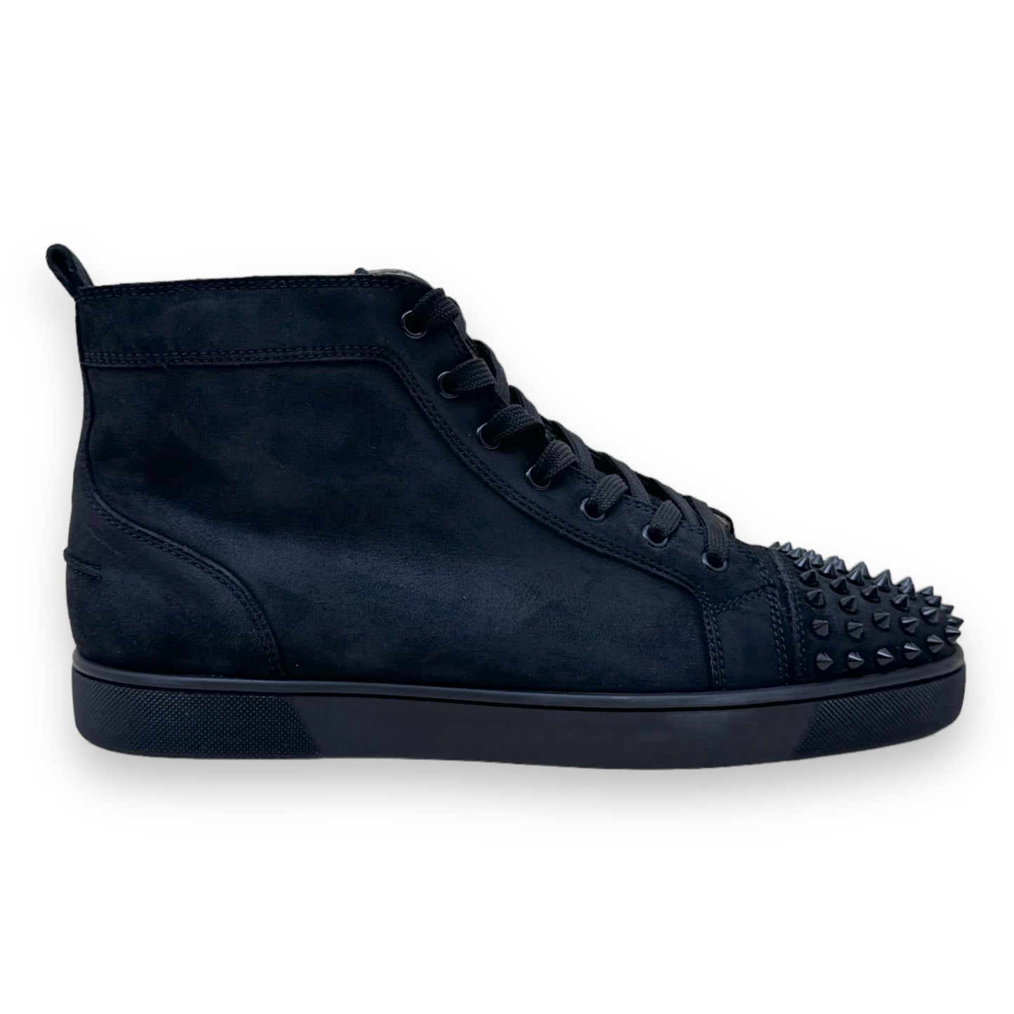 CHRISTIAN LOUBOUTIN SUEDE SPIKE SNEAKER BLACK UK11
