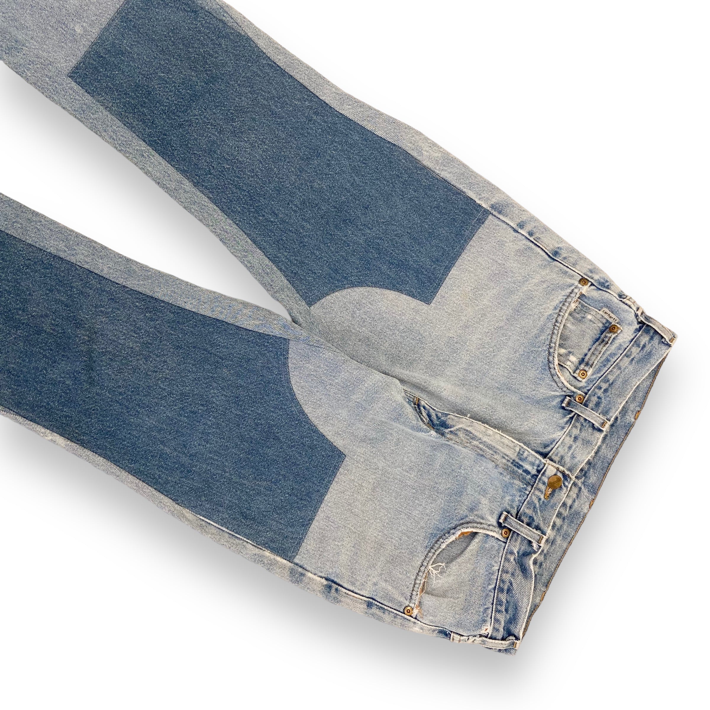 JEANIUS BAR ATELIER FLARED CARPENTER DENIM JEANS BLUE R 36W
