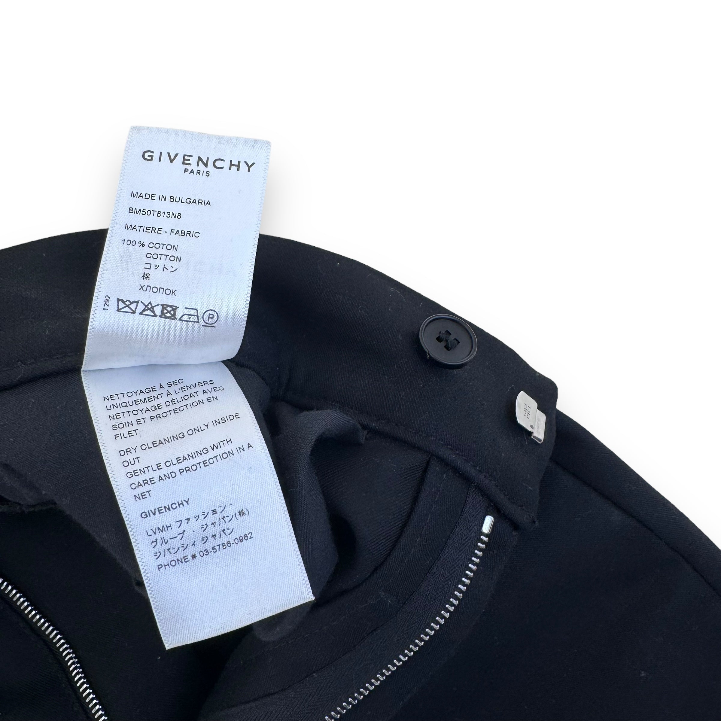 GIVENCHY ZIP TROUSERS BLACK M