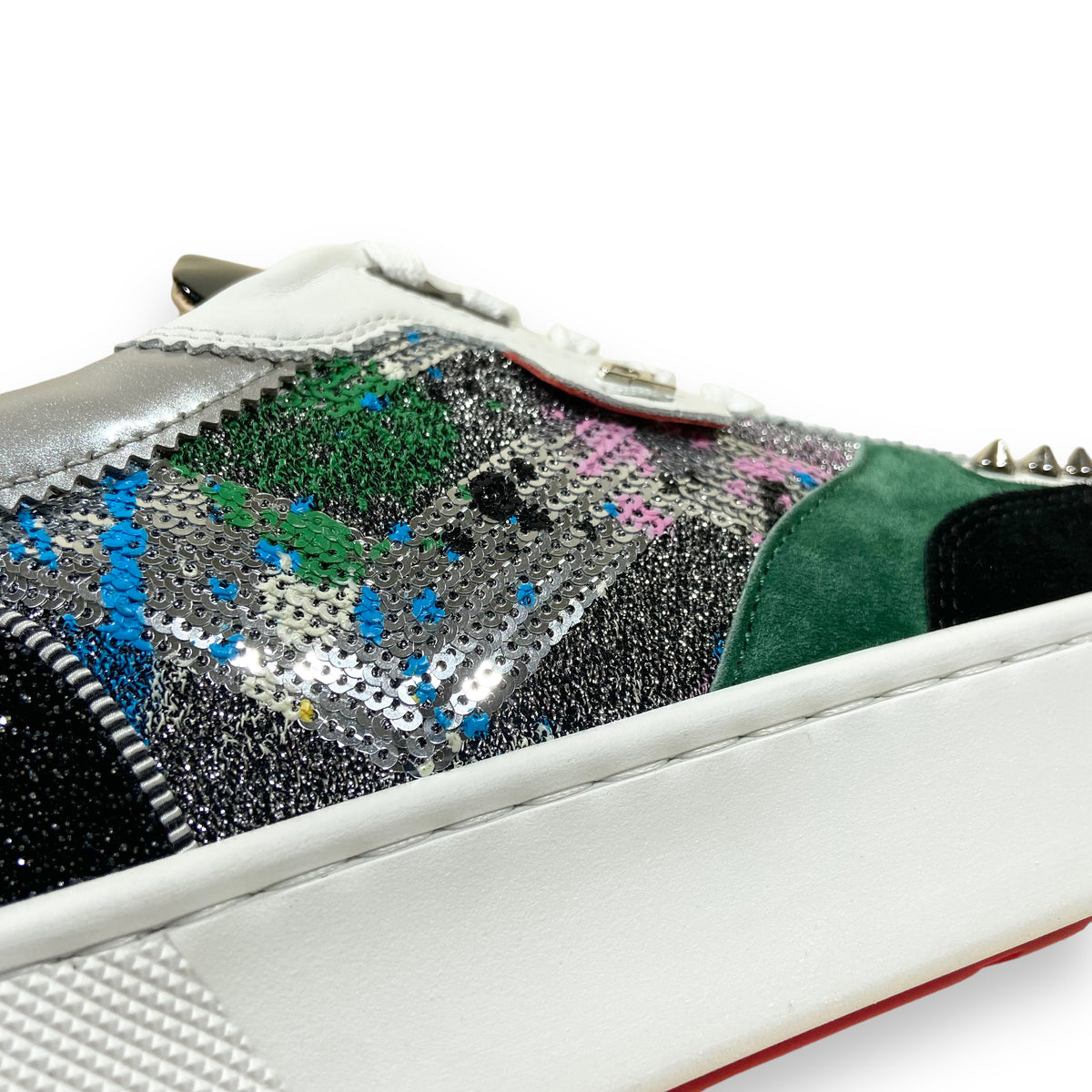 CHRISTIAN LOUBOUTIN HAPPYRUI GLITTER SNEAKERS MULTI UK8