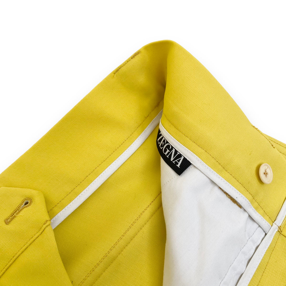 ZEGNA PANELLED WOOL TROUSERS YELLOW XL