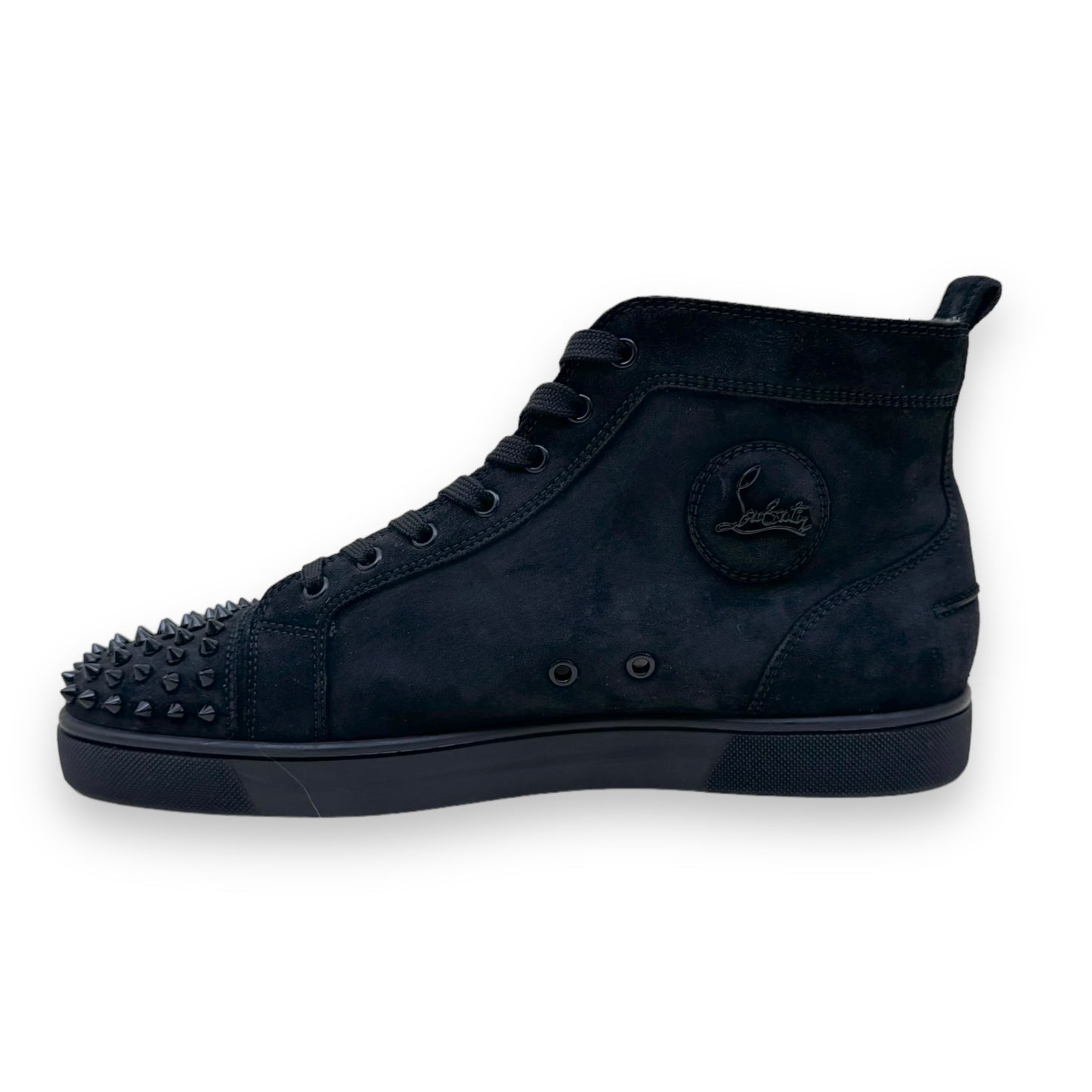 CHRISTIAN LOUBOUTIN SUEDE SPIKE SNEAKER BLACK UK11