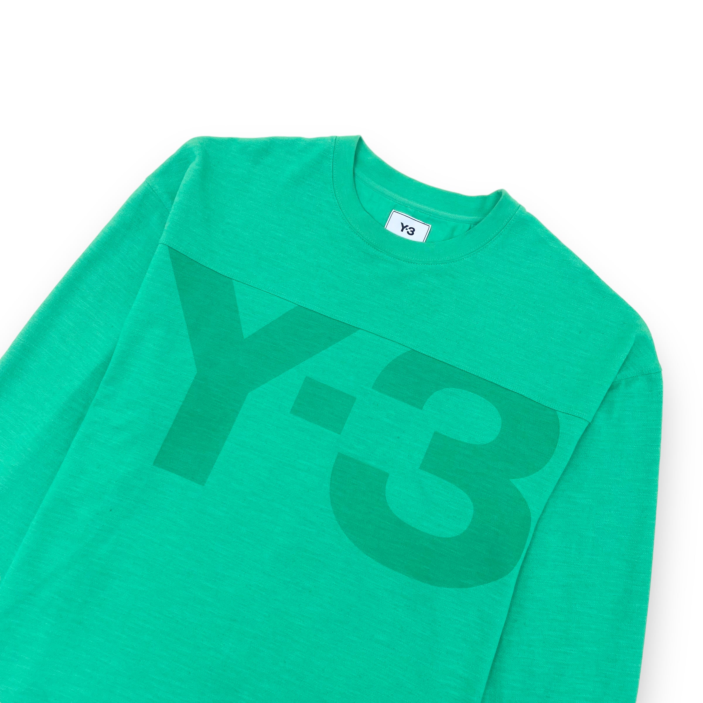 Y-3 Long-Sleeve Thick Logo T-shirt Green L